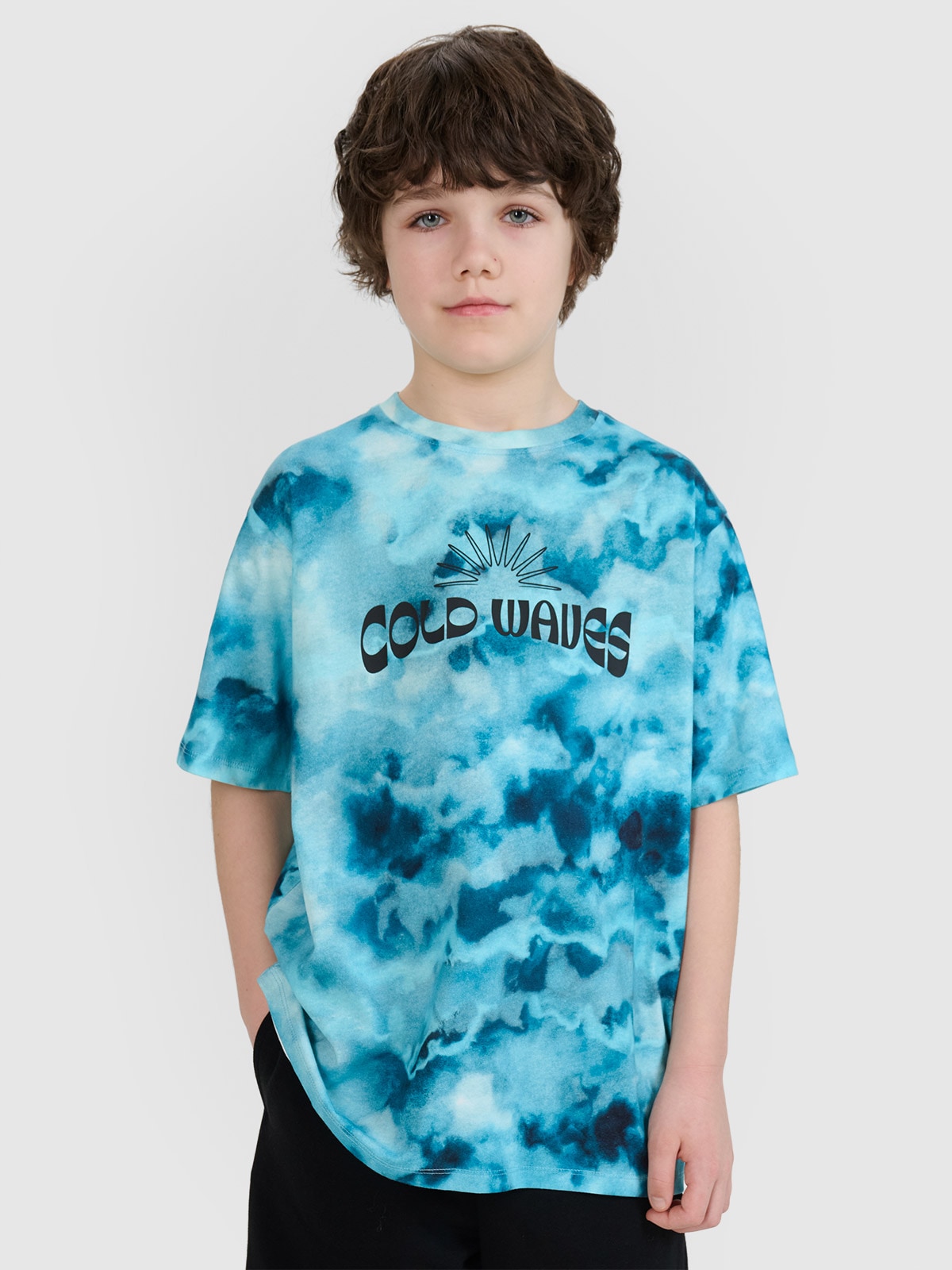 4F T-shirt oversize z nadrukiem chłopięcy - multikolor 122 (6-7 lat)