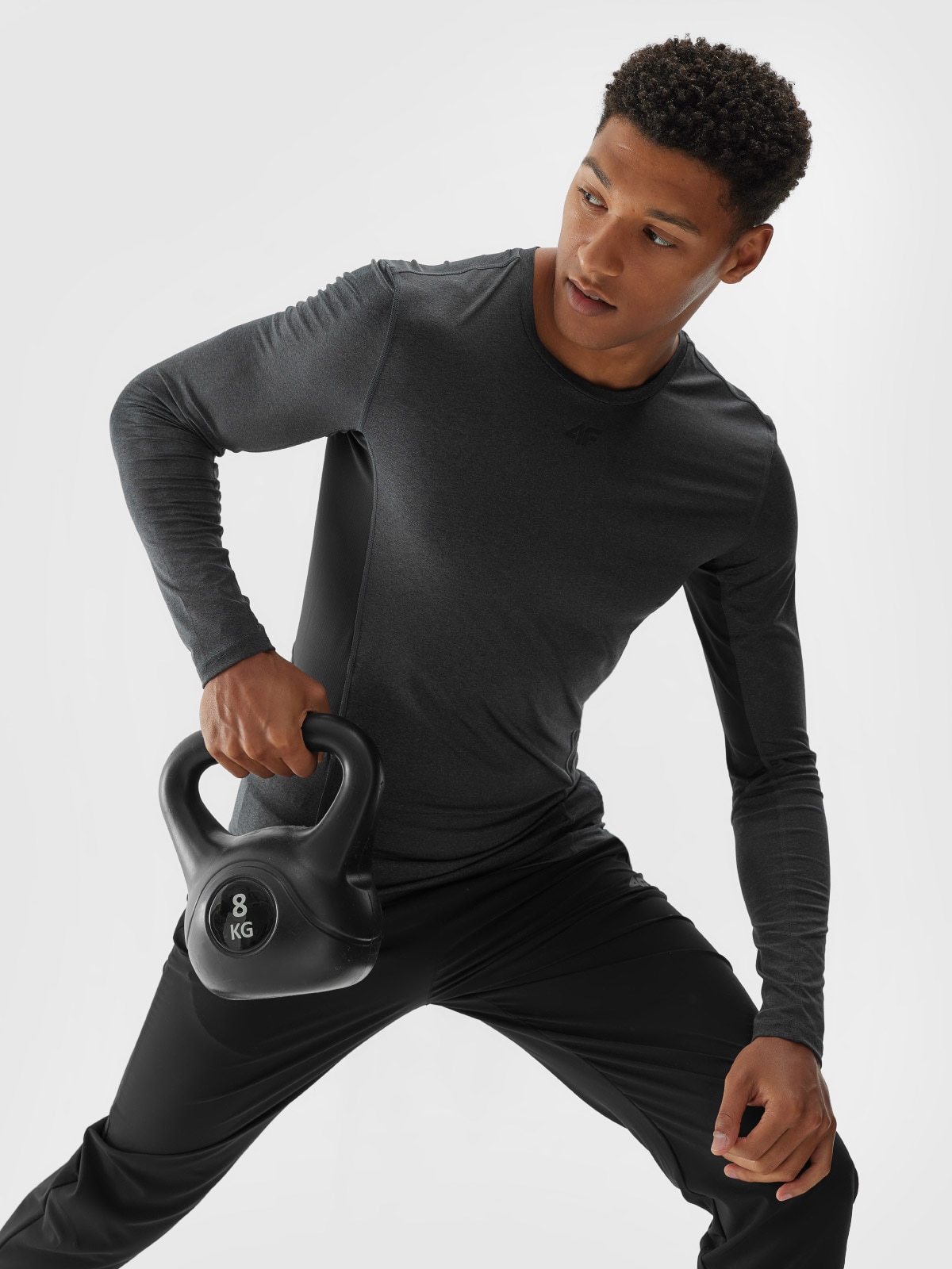 4F Longsleeve treningowy szybkoschnący męski - szary S