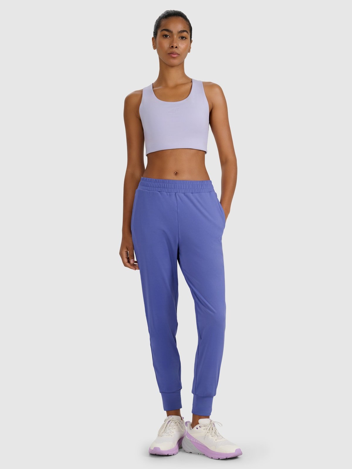 4F Spodnie treningowe szybkoschnące damskie - granatowe XS