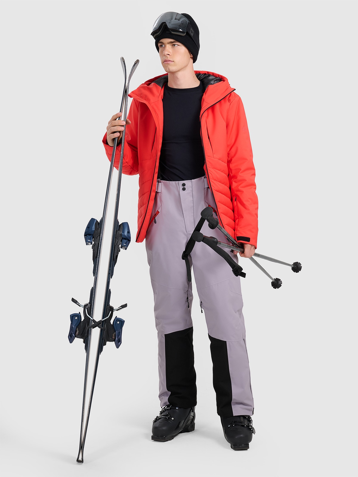 4F Spodnie narciarskie z szelkami membrana Dermizax 20000 męskie - szare XXL