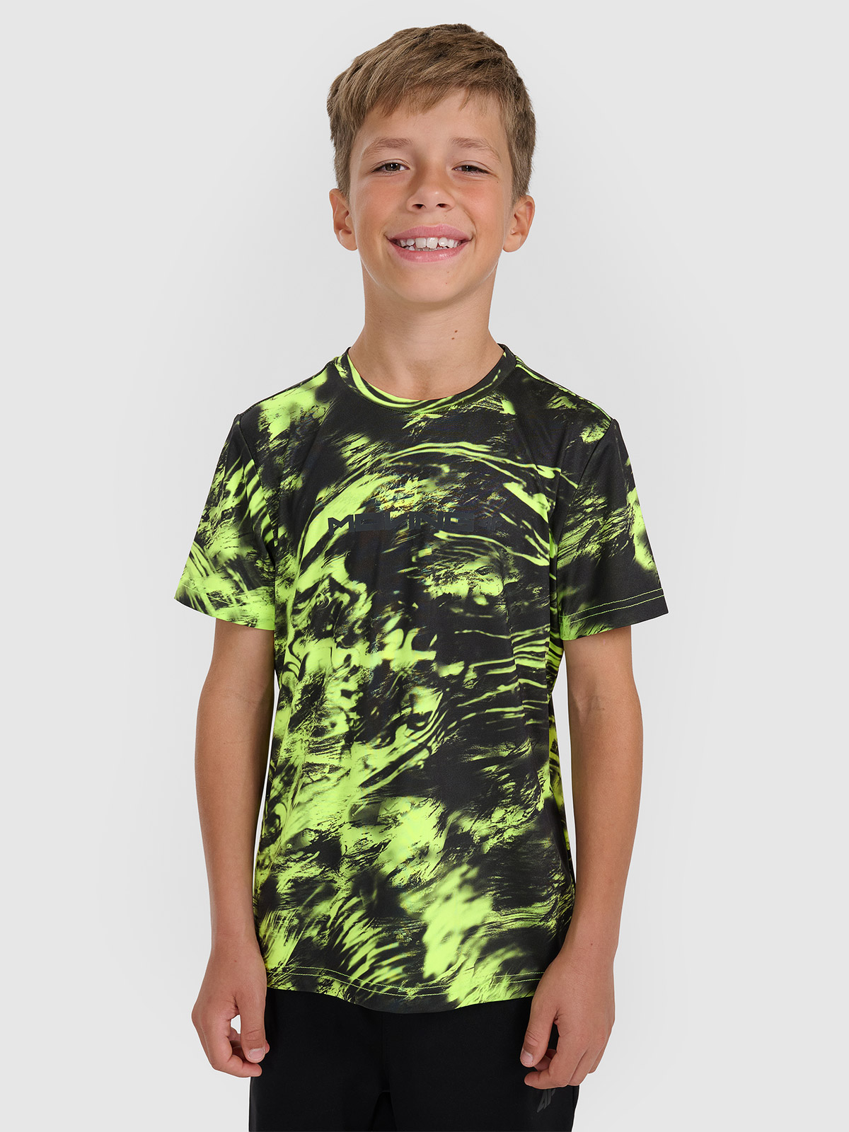 4F T-shirt sportowy szybkoschnący chłopięcy - multikolor 134/140 (8-10 lat)