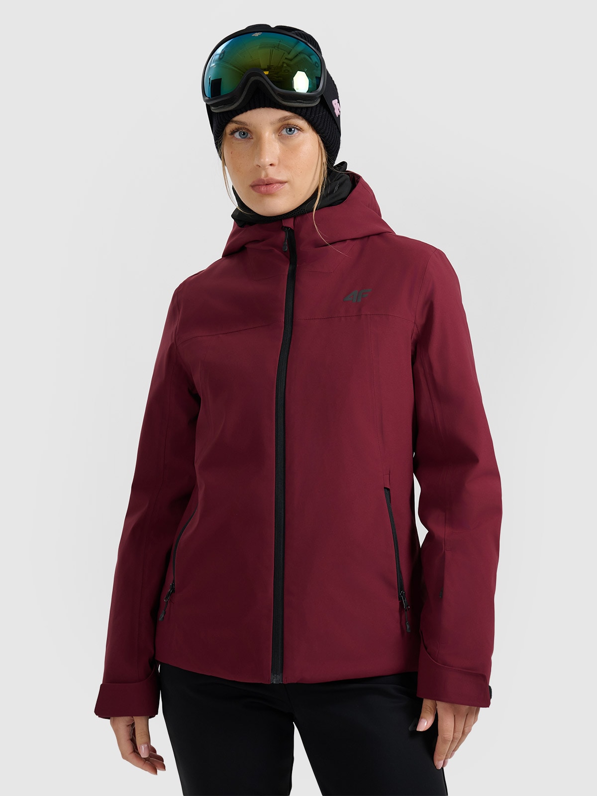 4F Kurtka narciarska membrana 5000 damska - burgundowa M