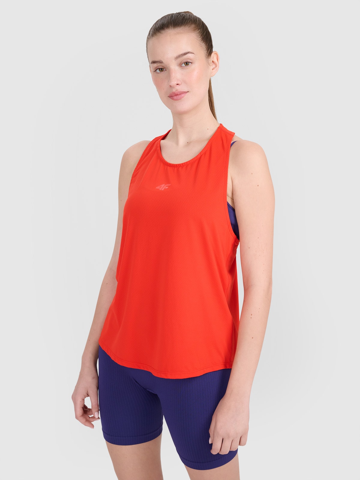 4F Top treningowy oversize szybkoschnący damski - czerwony XL