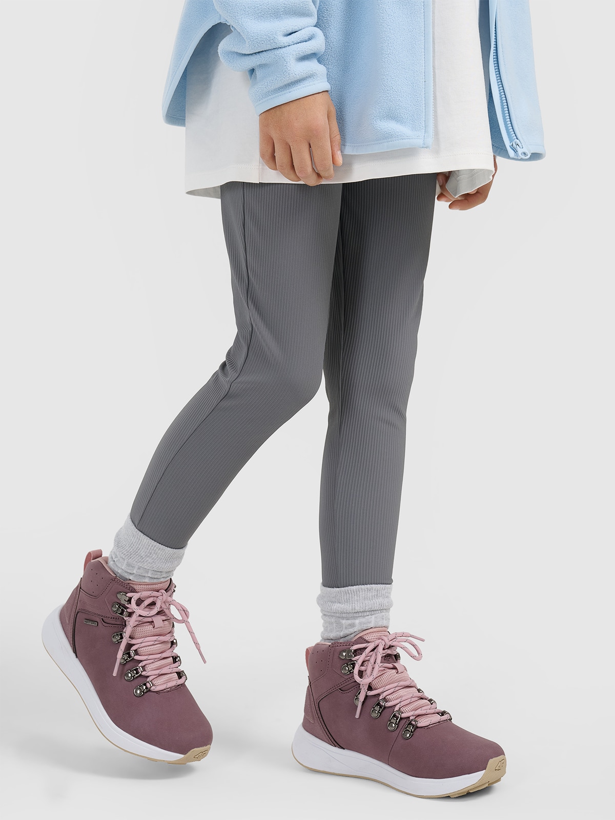 4F Buty zimowe ELEMENT z membraną dziewczęce - różowe 35