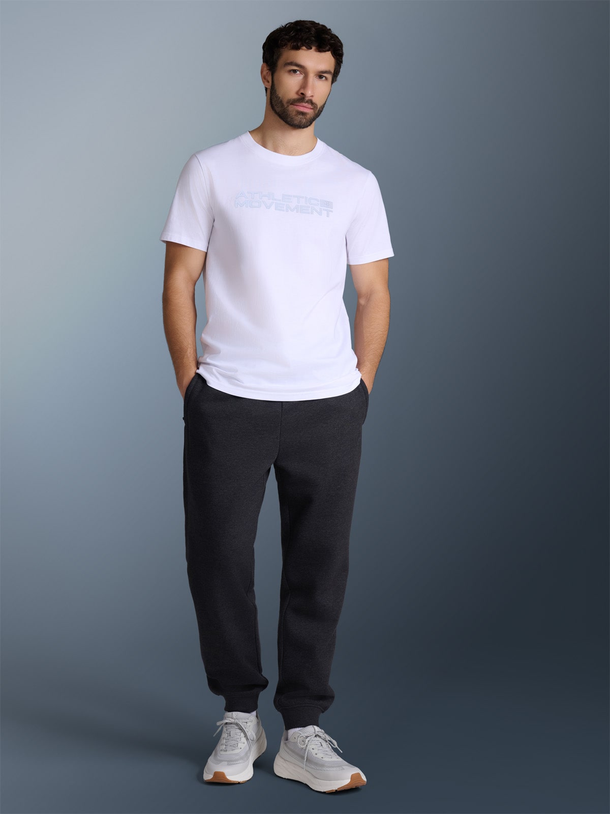 4F T-shirt regular z nadrukiem męski - biały L