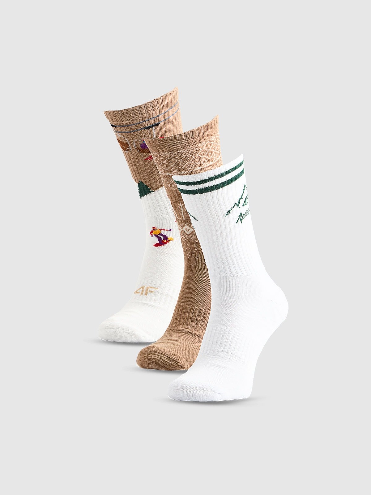 4F Skarpetki świąteczne długie (3-pack) damskie - multikolor 35-38