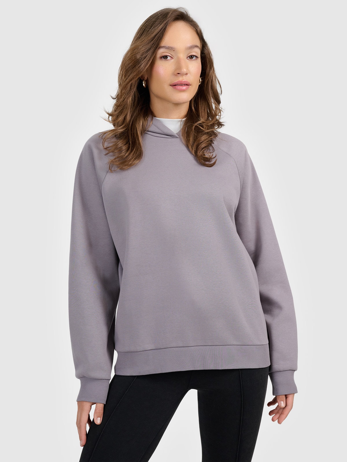 4F Bluza dresowa nierozpinana z kapturem damska - szara XL