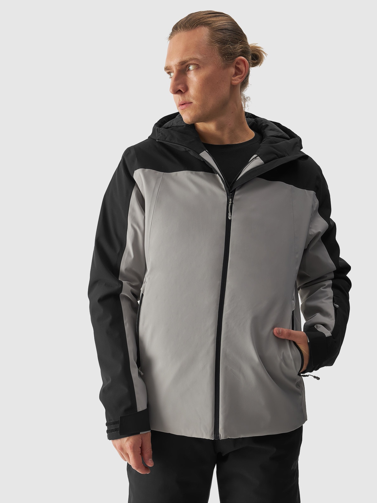 4F Kurtka narciarska membrana 5000 męska - szara 3XL