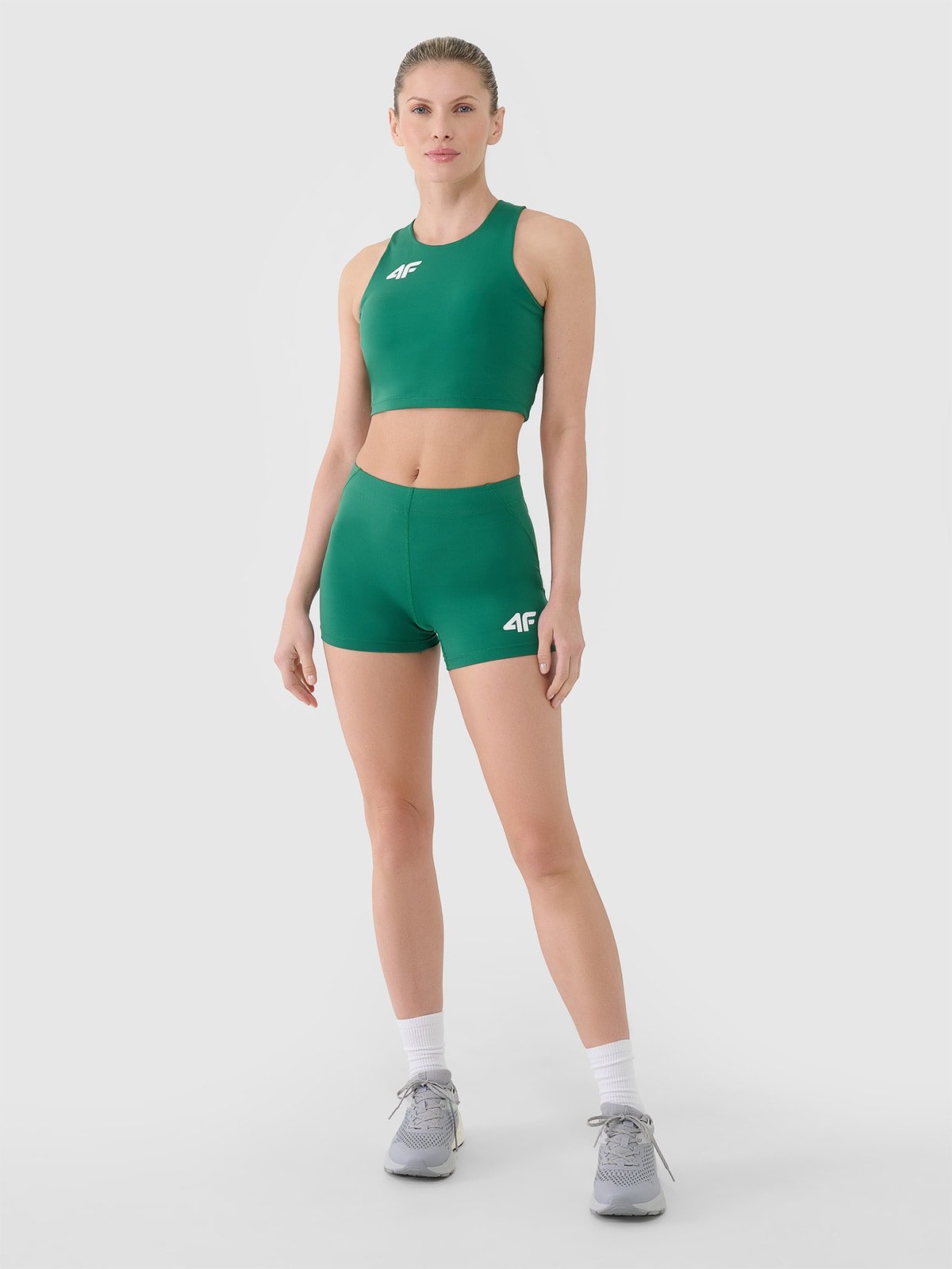 4F Legginsy krótkie treningowe damskie - zielone M