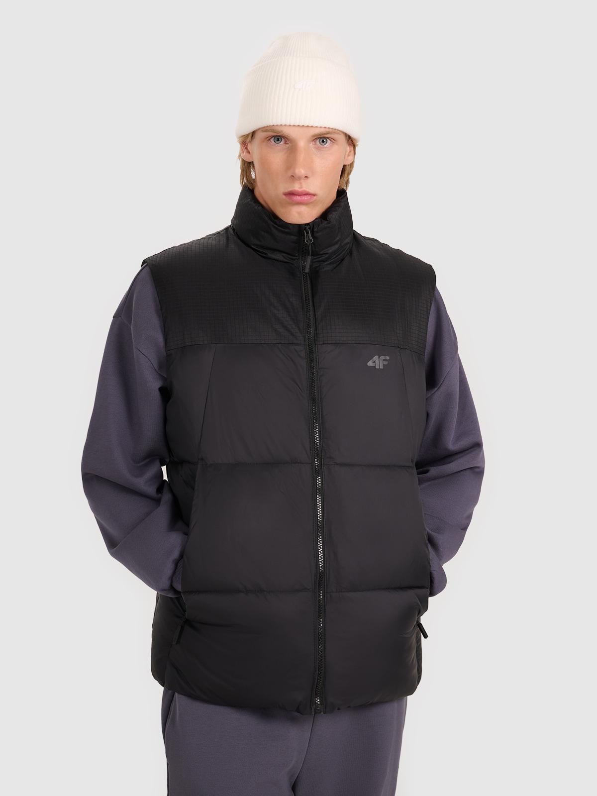 4F Bezrękawnik puchowy z wypełnieniem syntetycznym męski - czarny 3XL