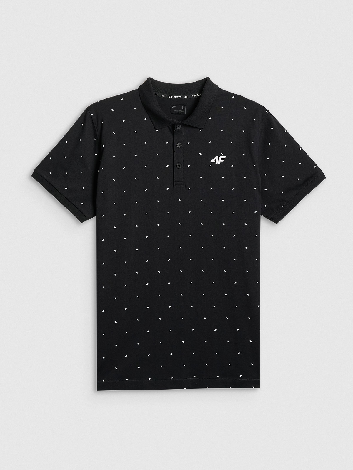 4F Koszulka polo regular męska - czarna 3XL