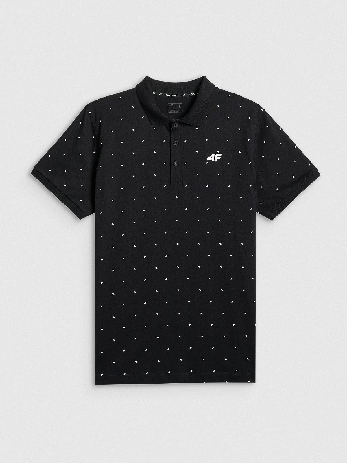 4F Koszulka polo regular męska - czarna 3XL