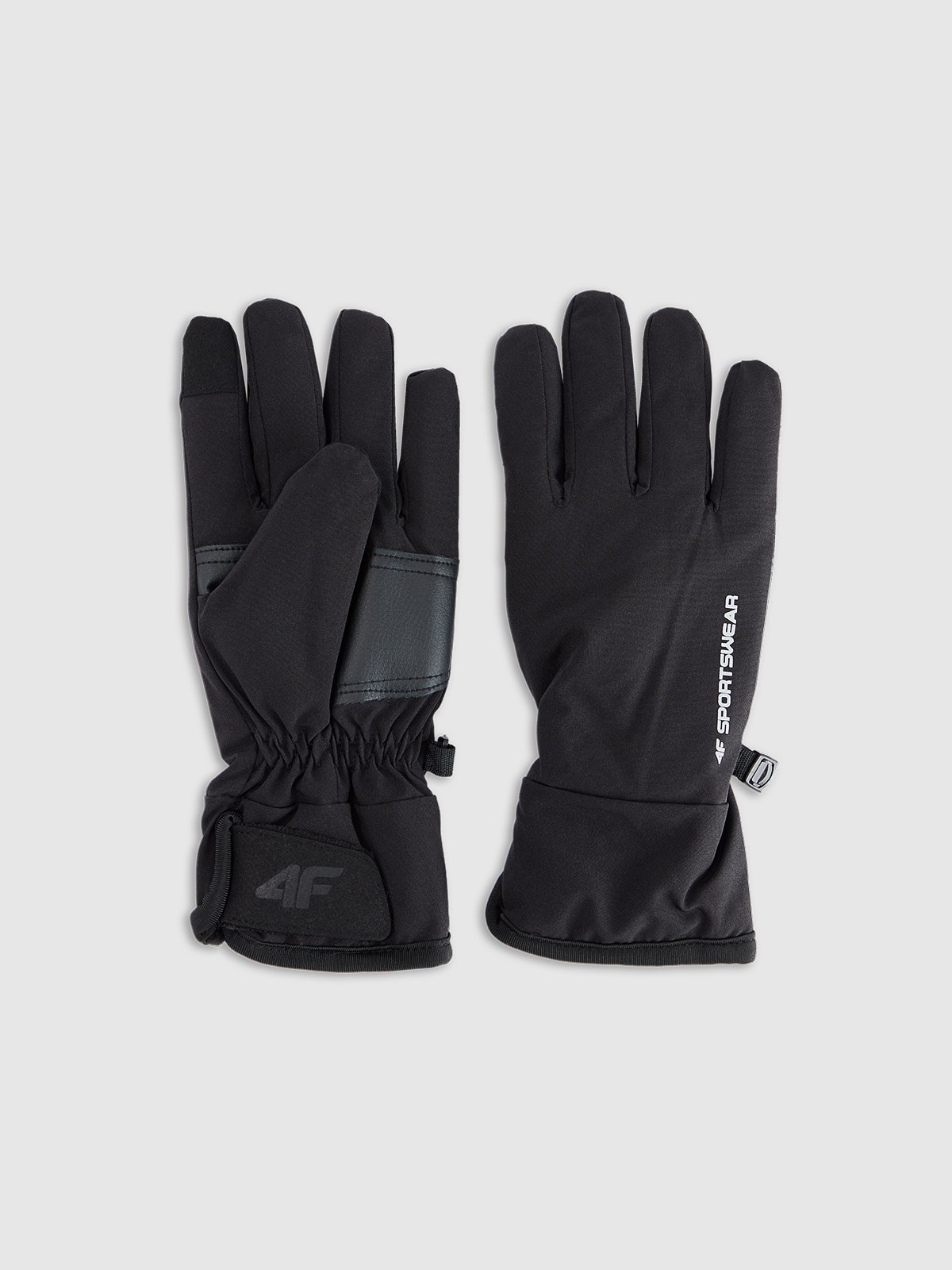 4F Rękawiczki zimowe Touch Screen uniseks - czarne L