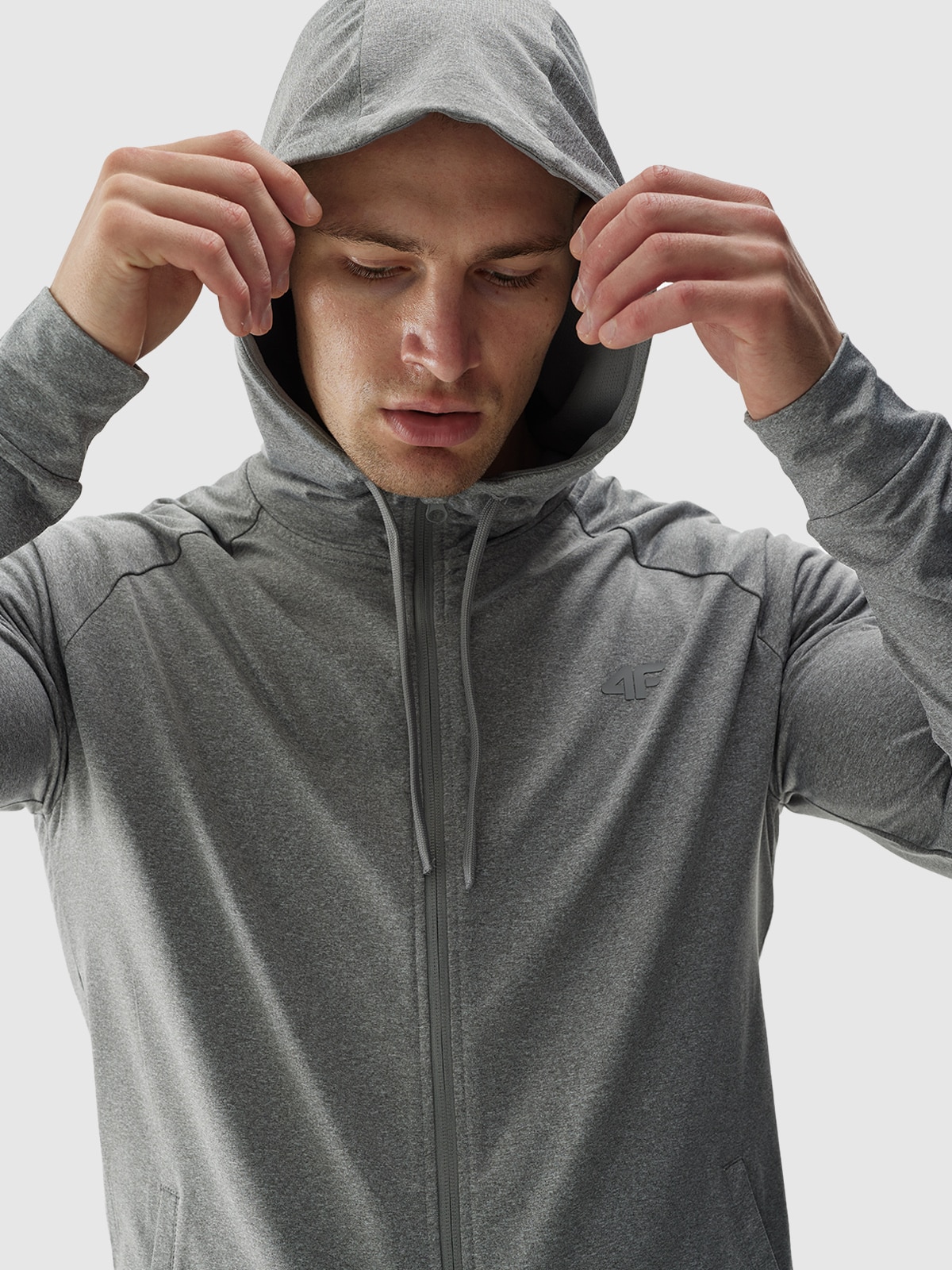 4F Bluza treningowa regular szybkoschnąca męska - szara M