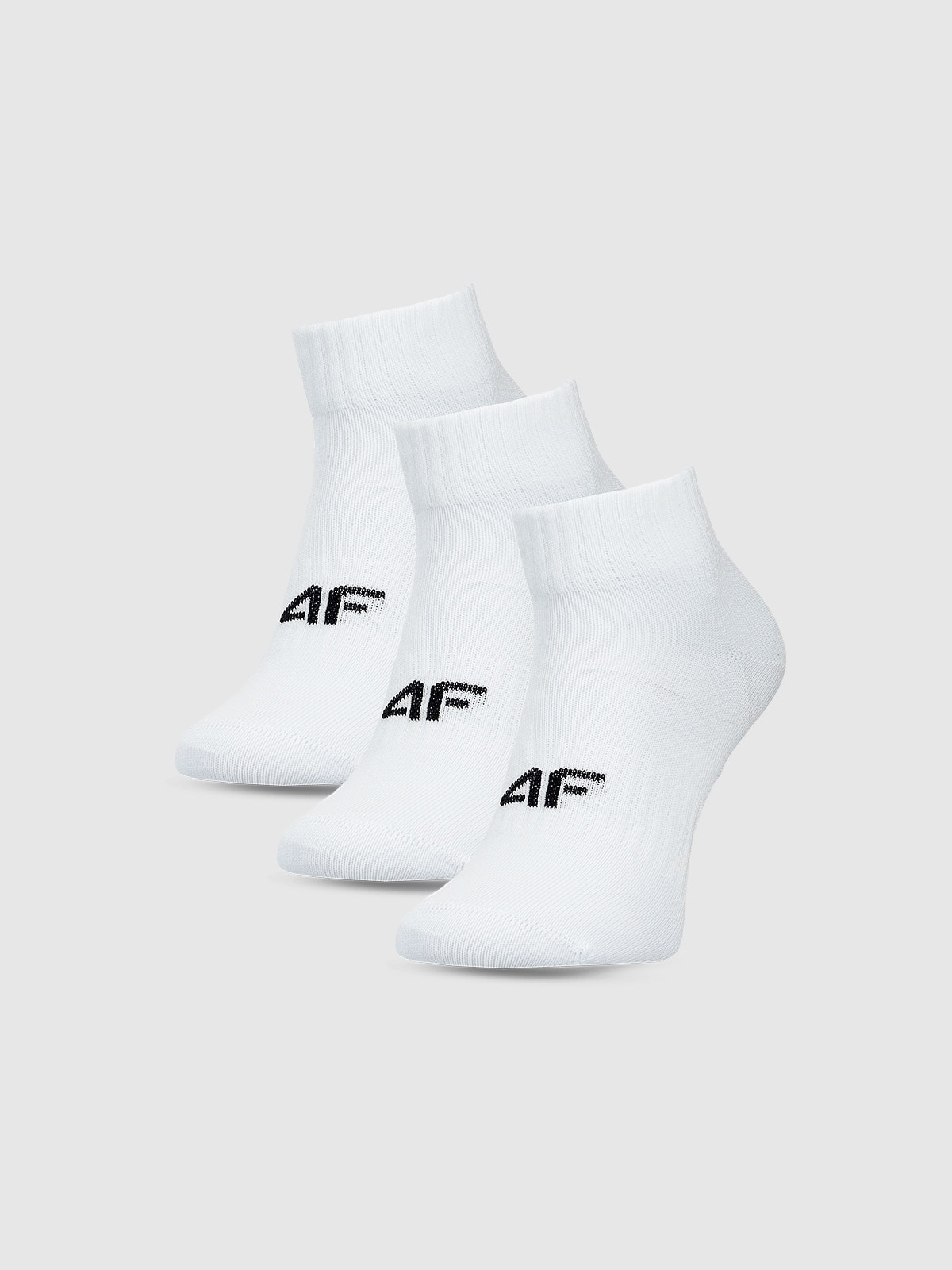 4F Skarpetki casual za kostkę (3-pack) chłopięce - białe 35-37