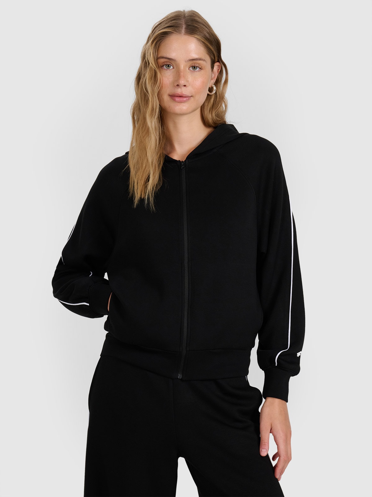 4F Bluza dresowa rozpinana z kapturem damska - czarna S