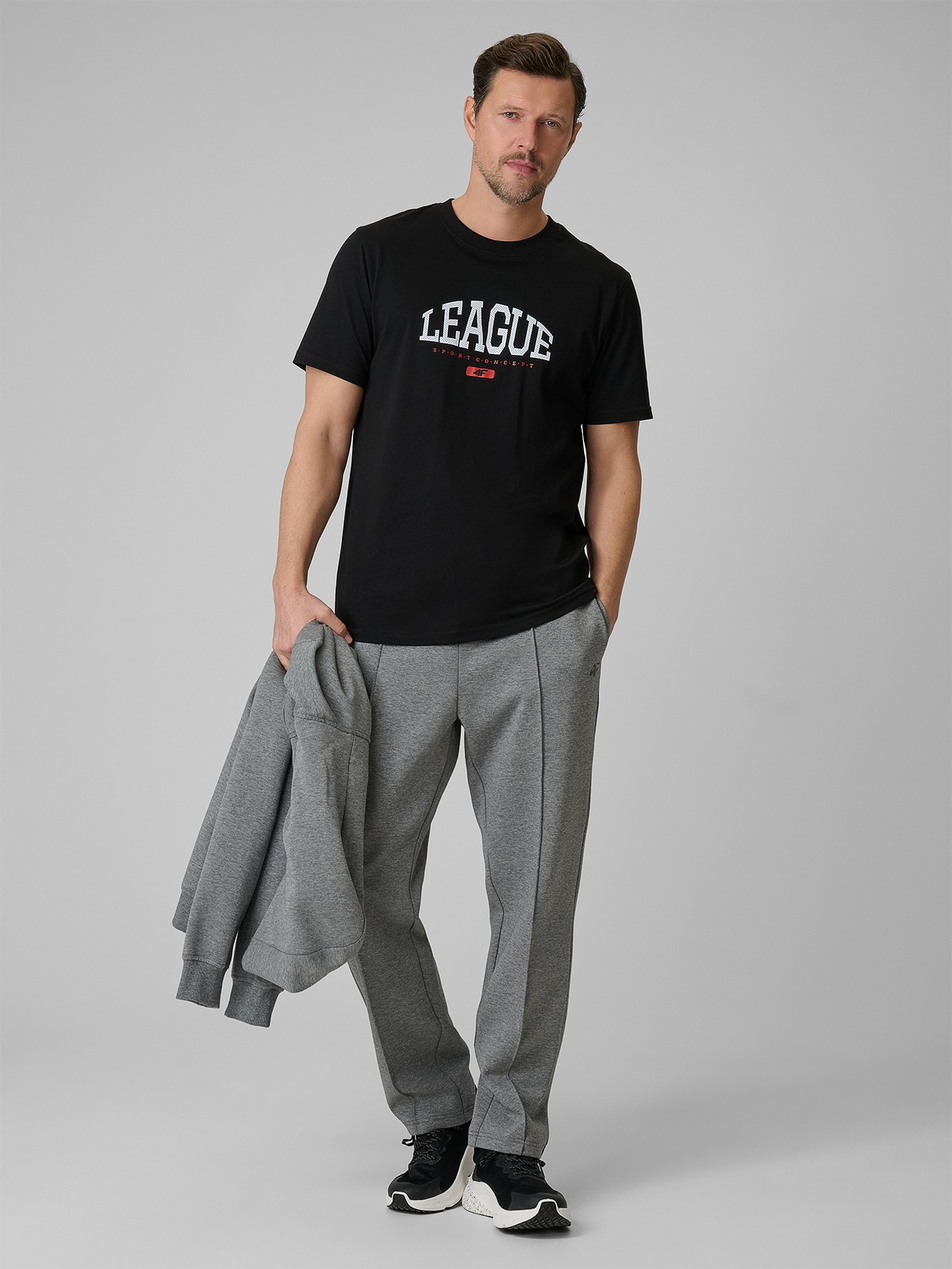 4F Spodnie dresowe męskie - szare XL