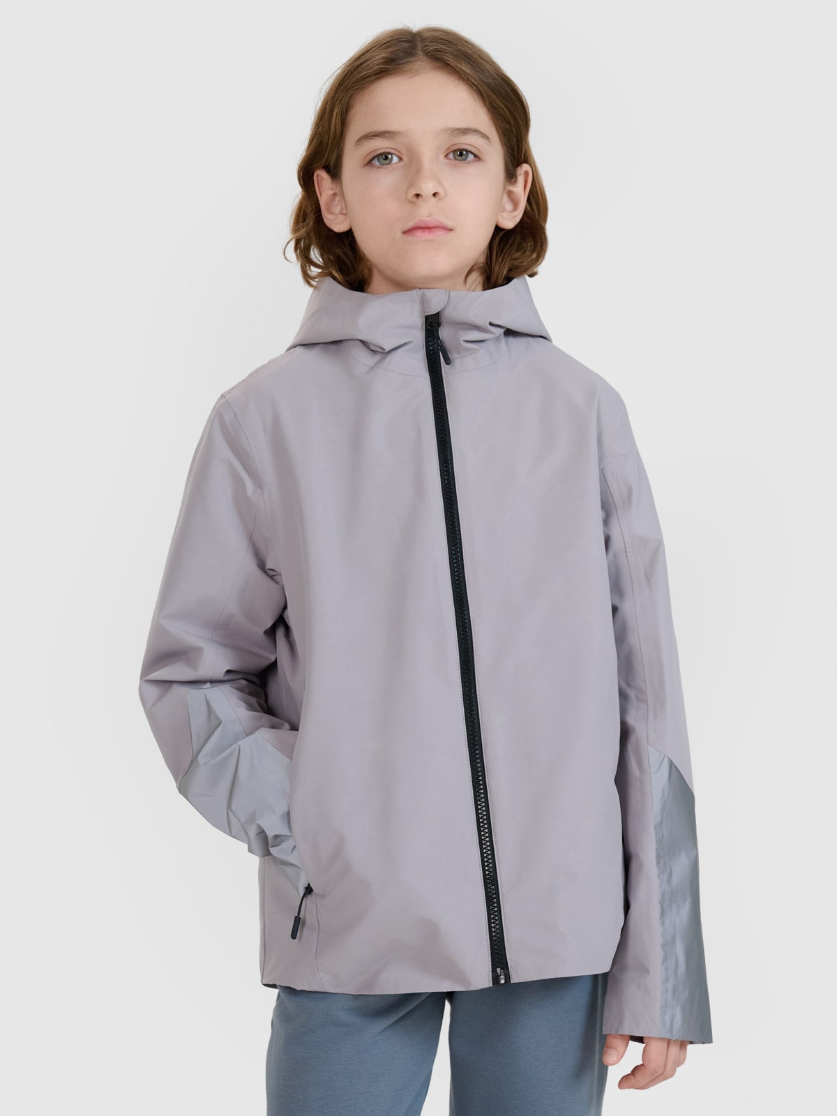 4F Kurtka przejściowa membrana 5000 dziecięca - szara 122 (6-7 lat)