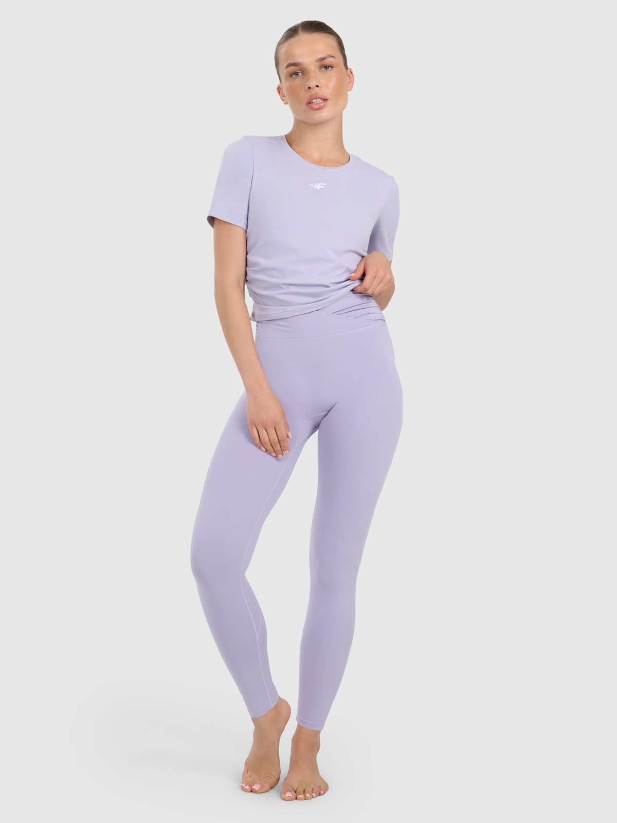 4F Legginsy do jogi i pilatesu szybkoschnące damskie - niebieskie XS