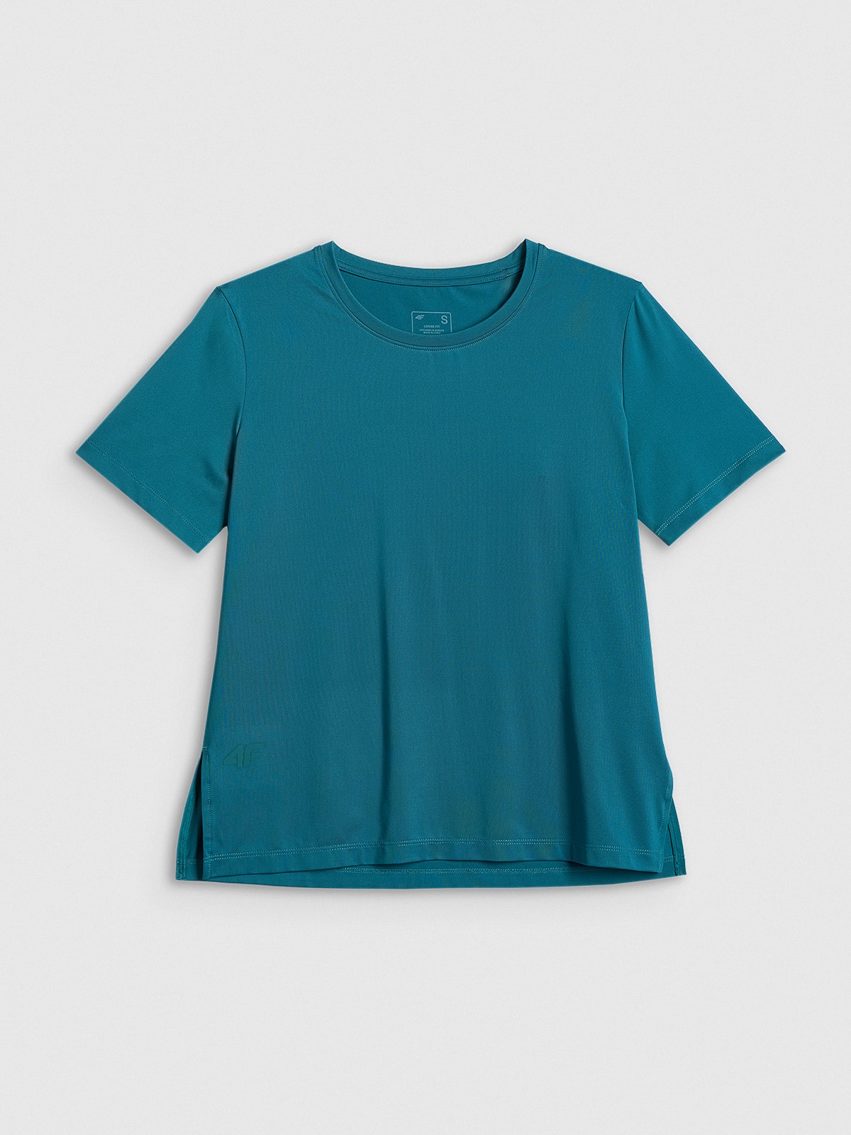 4F Koszulka treningowa loose szybkoschnąca damska - turkusowa M