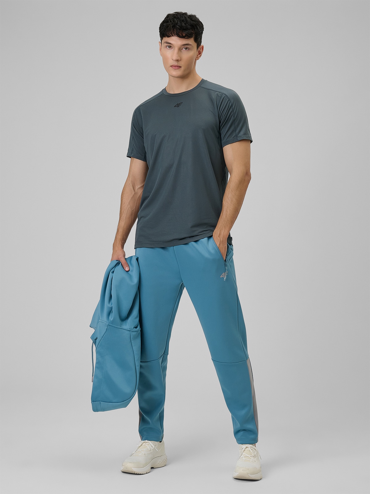 4F Spodnie treningowe szybkoschnące męskie - granatowe XL