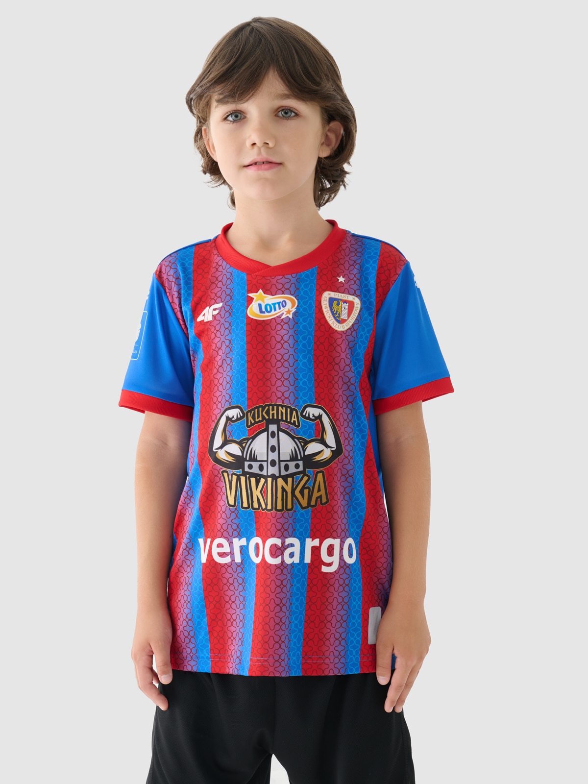 4F Koszulka klubowa domowa z sezonu 2024/25 chłopięca 4F x Piast Gliwice - multikolor 110/116