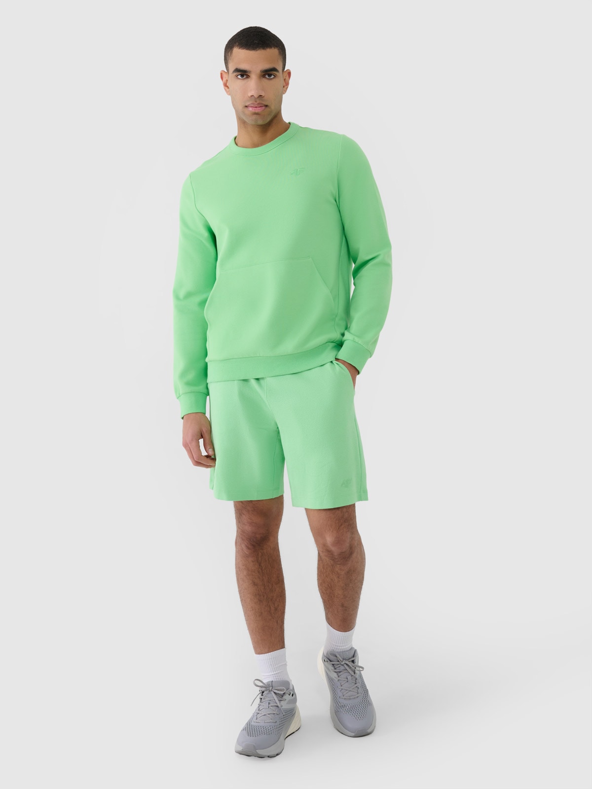 4F Spodenki dresowe męskie - zielone 3XL