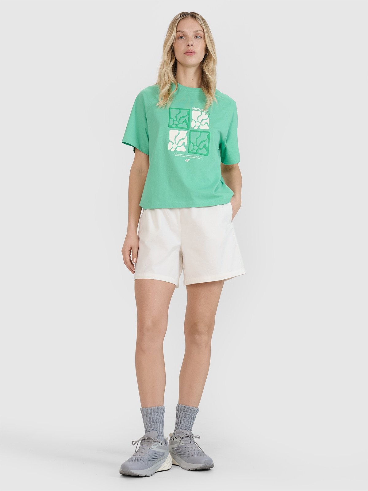 4F Spodenki casual damskie - białe XXL