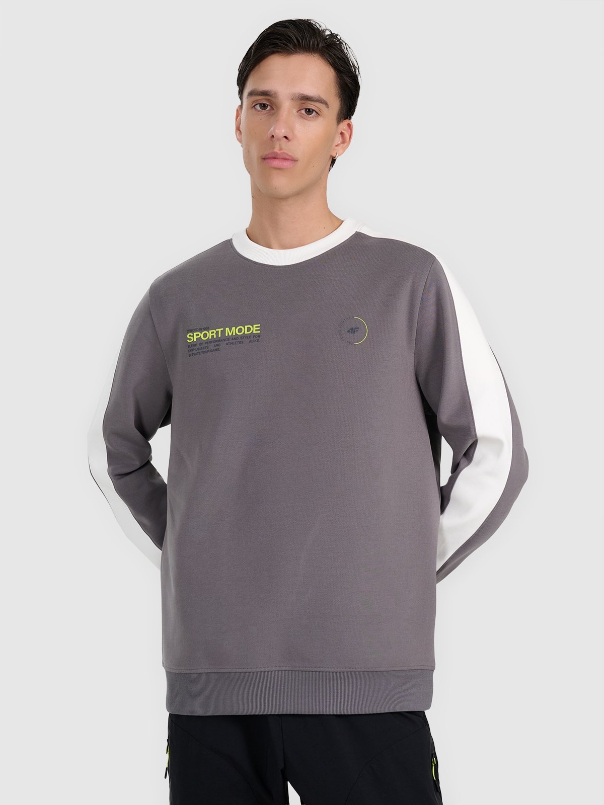 4F Bluza dresowa nierozpinana bez kaptura męska - szara L