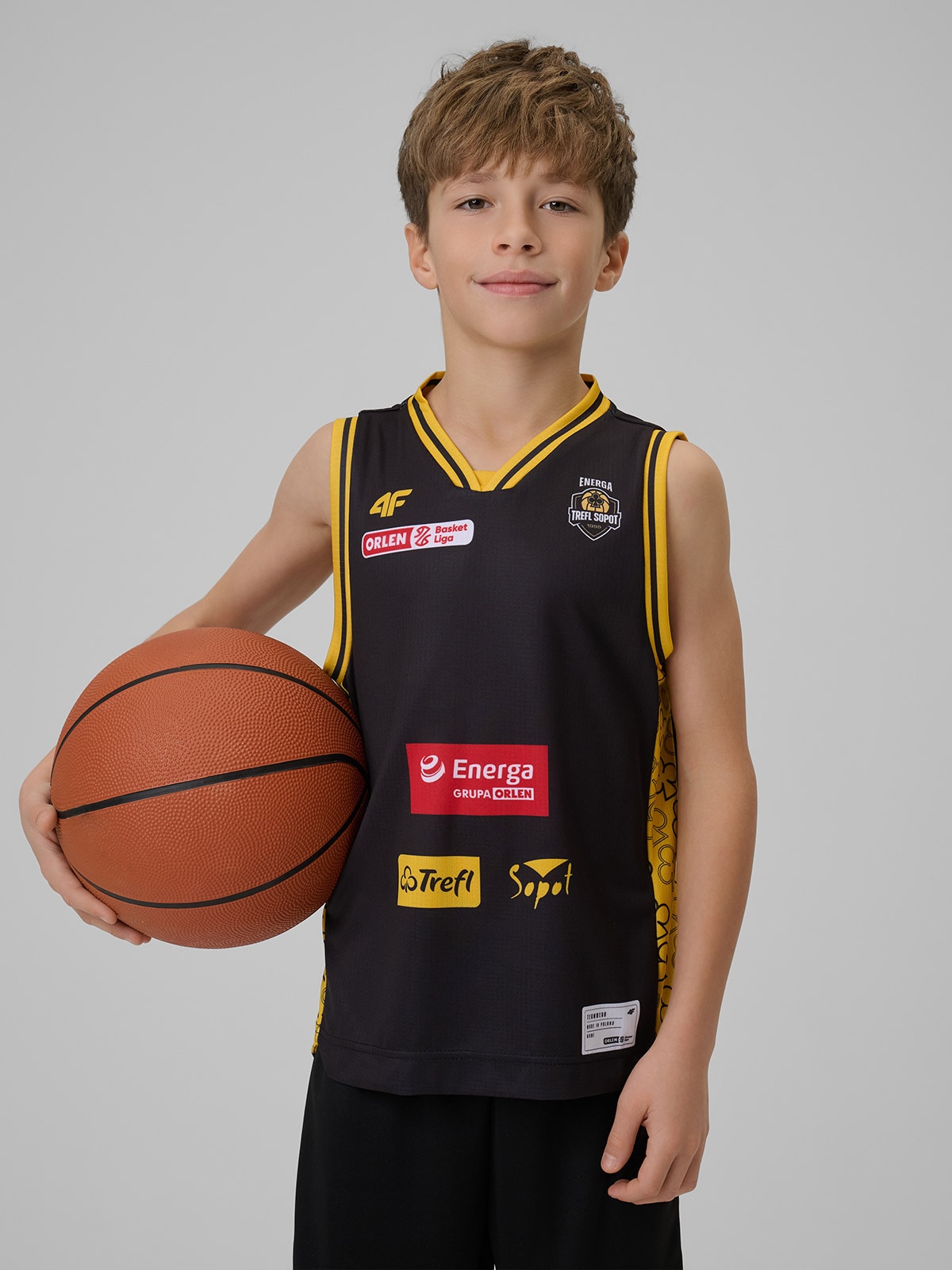 4F Koszulka meczowa replika wyjazdowa z sezonu 2025/26 dziecięca 4F x Trefl Sopot - czarna 122/128 (6-8 lat)