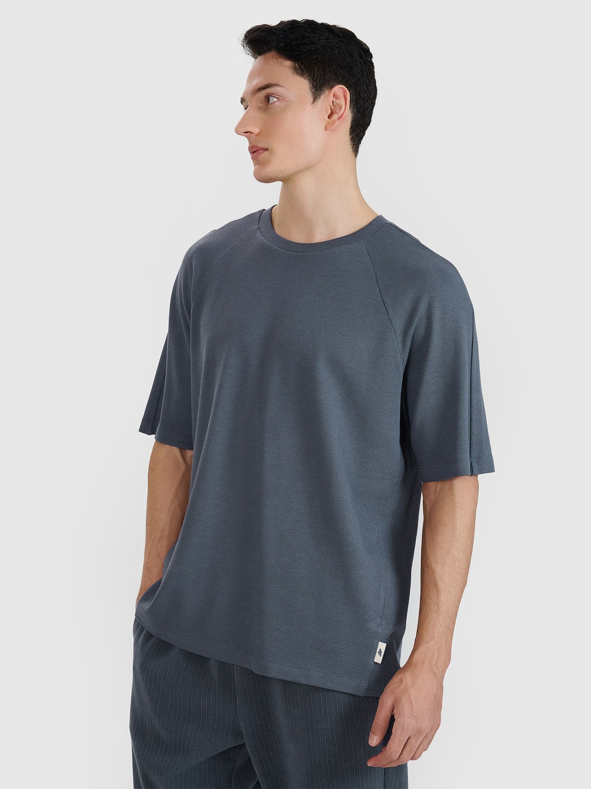 4F T-shirt oversize z modalem męski - szara XXL
