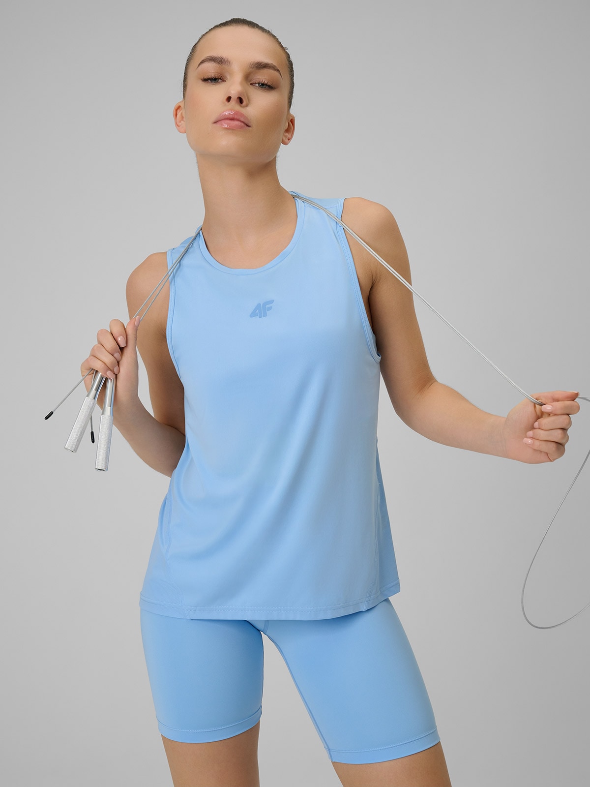 4F Top treningowy loose szybkoschnący damski - niebieski L