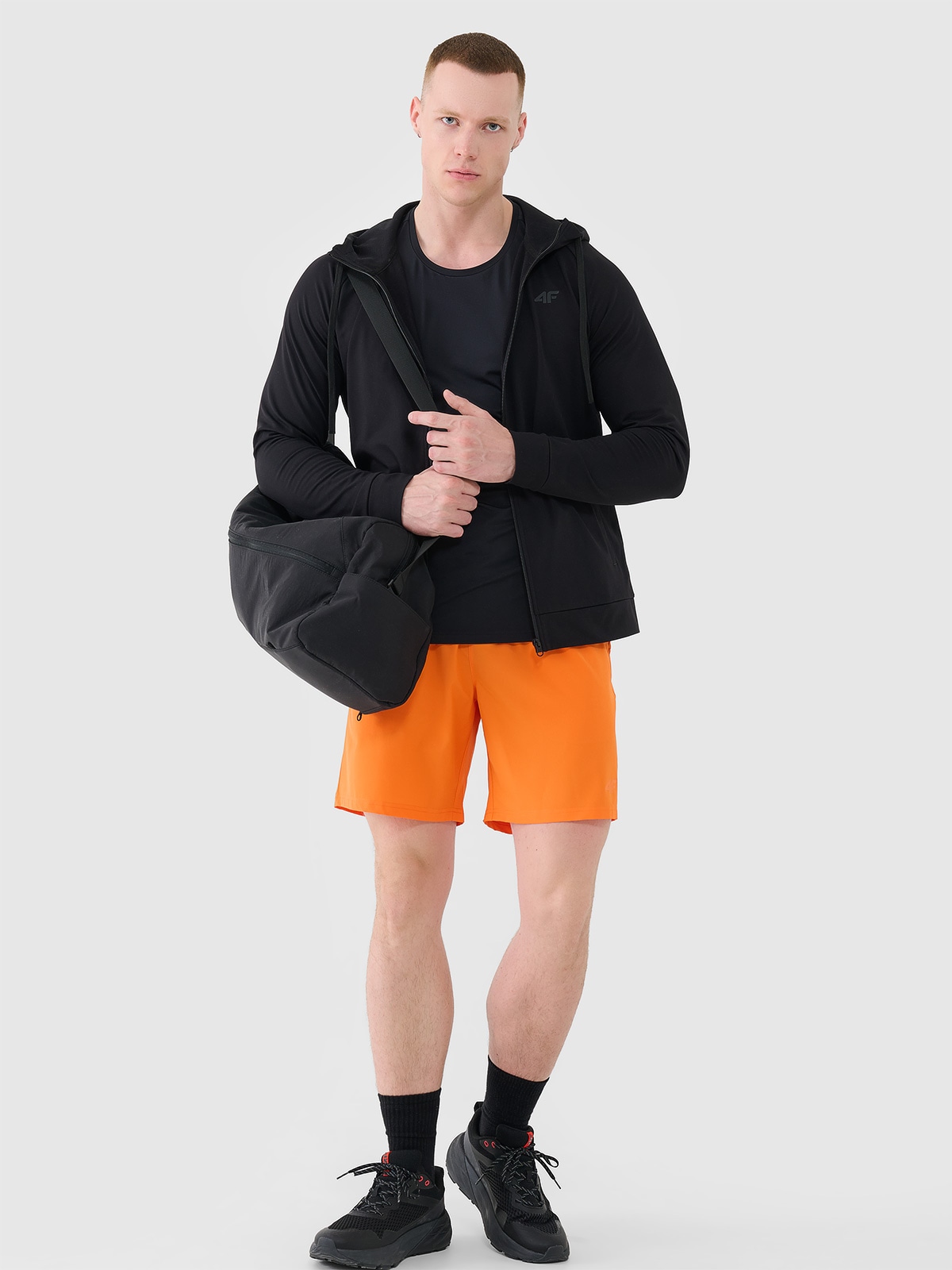 4F Spodenki treningowe szybkoschnące męskie - pomarańczowe 3XL