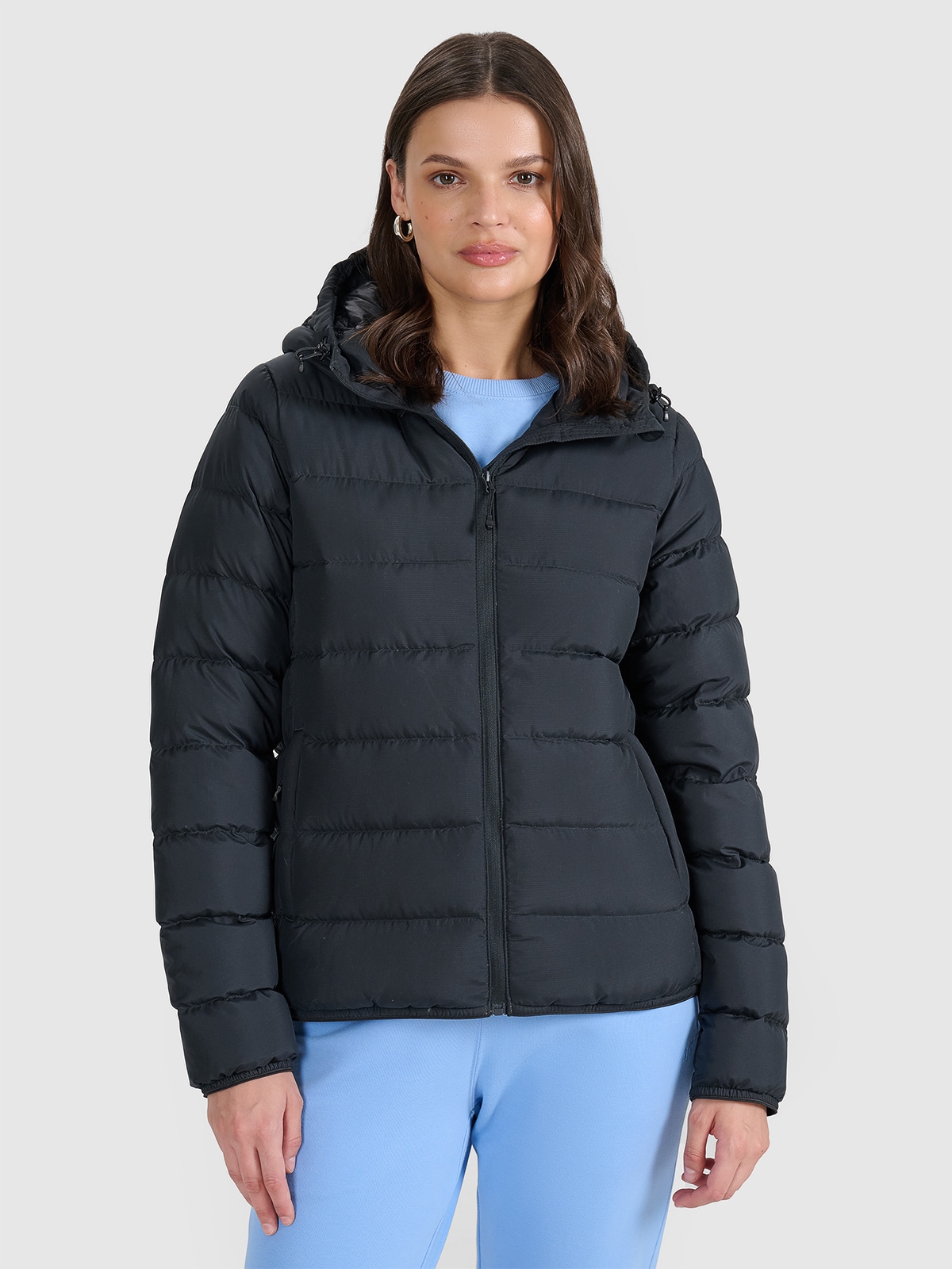 4F Kurtka puchowa z wypełnieniem naturalnym damska - czarna S