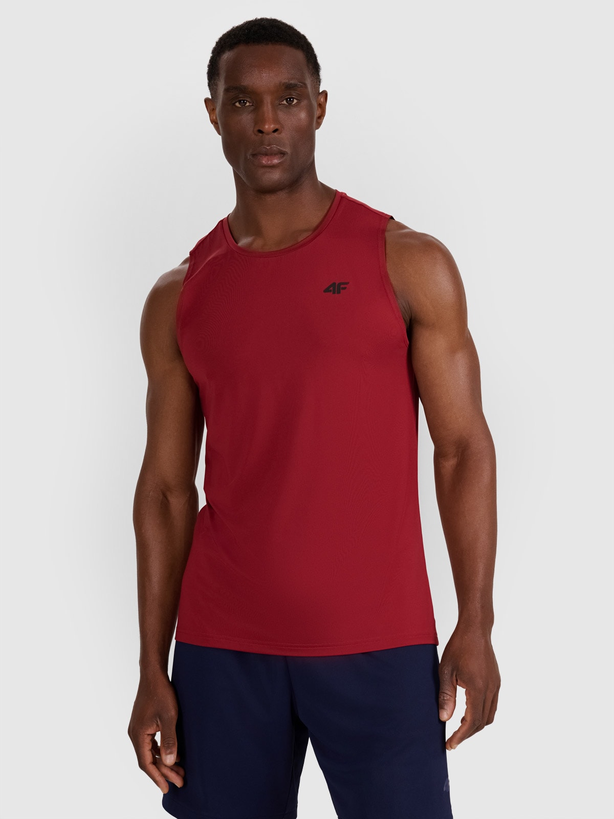 4F Tank top treningowy szybkoschnący męski - czerwony XL
