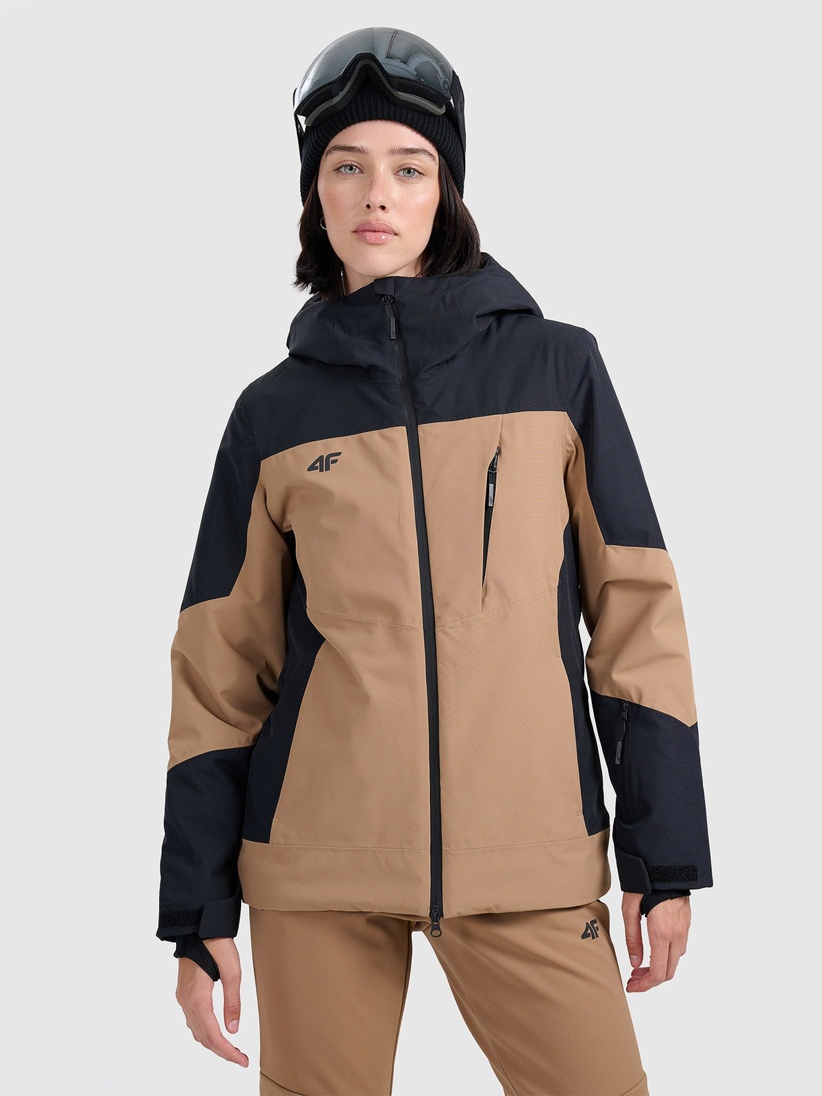 4F Kurtka narciarska membrana 8000 damska - brązowa S