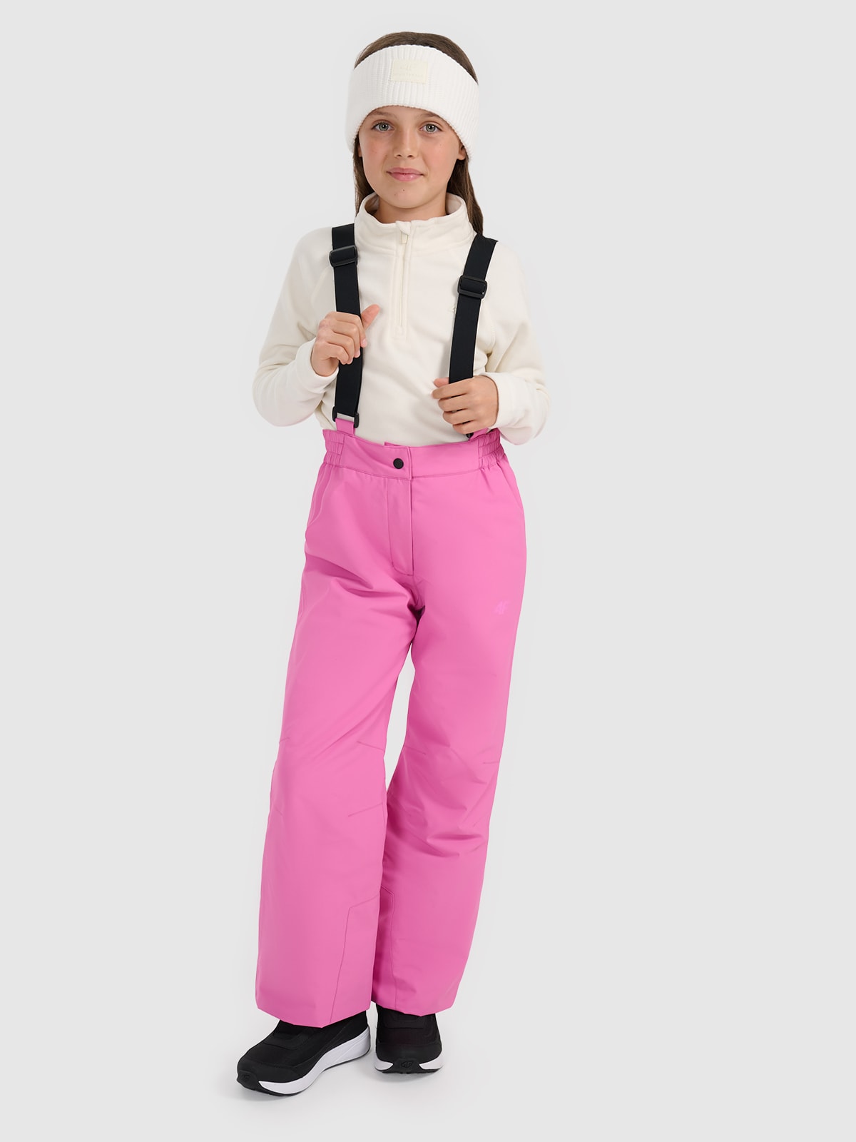 4F Spodnie narciarskie membrana 5000 dziewczęce - różowe 134 (8-9 lat)