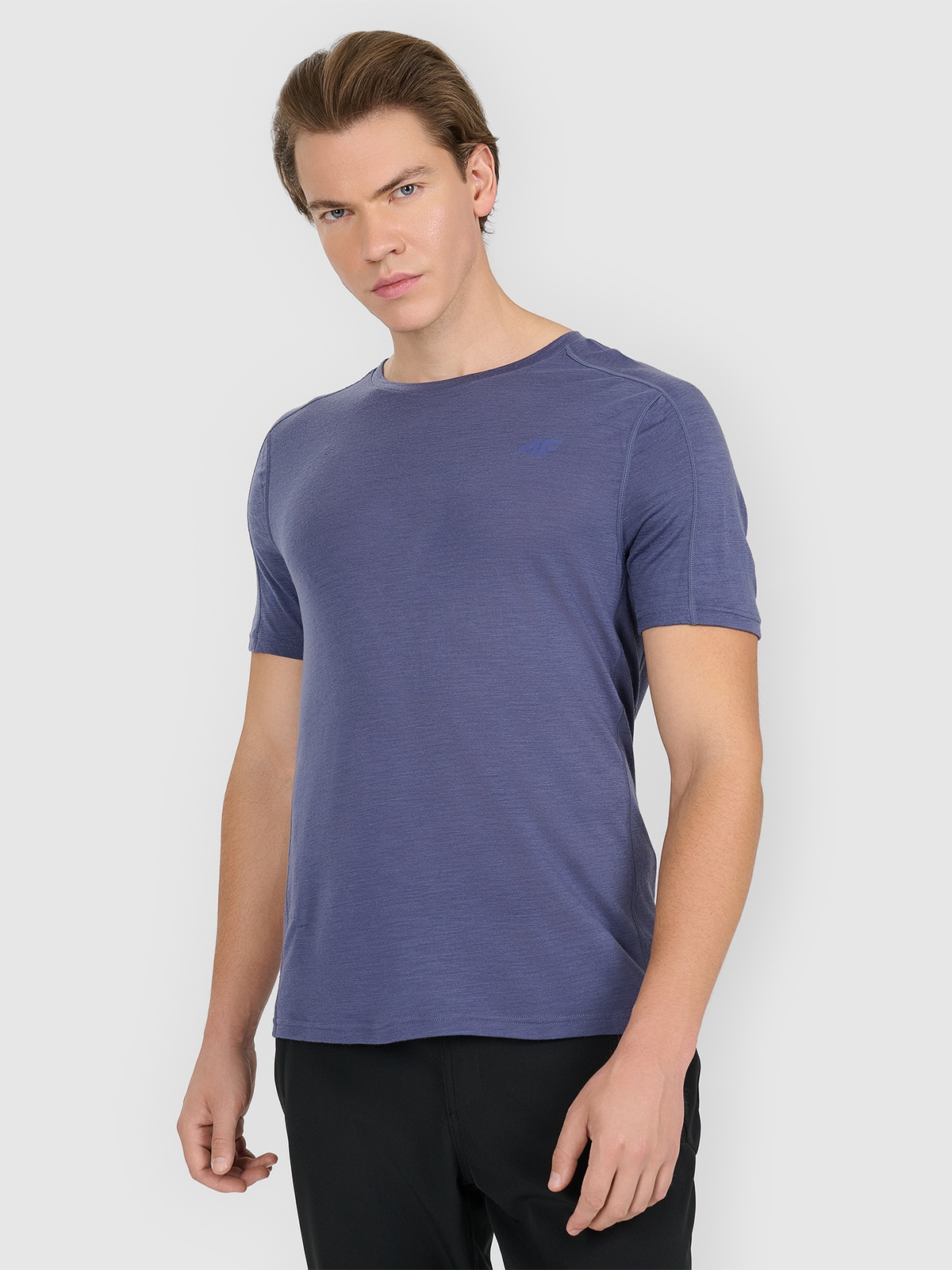 4F Koszulka trekkingowa z wełną merino męska - niebieska XL