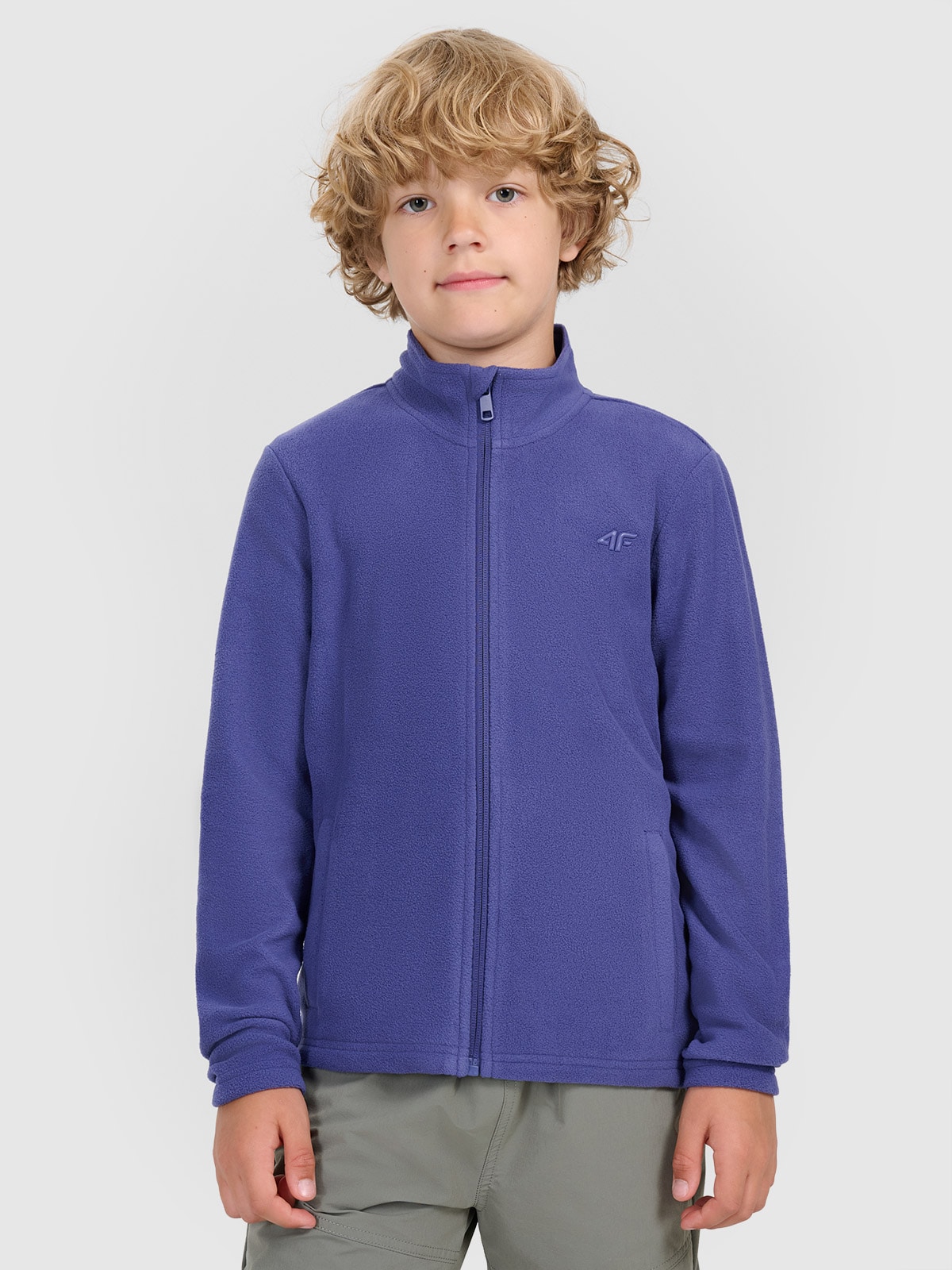 4F Polar slim ze stójką chłopięcy - niebieski 152 (11-12 lat)