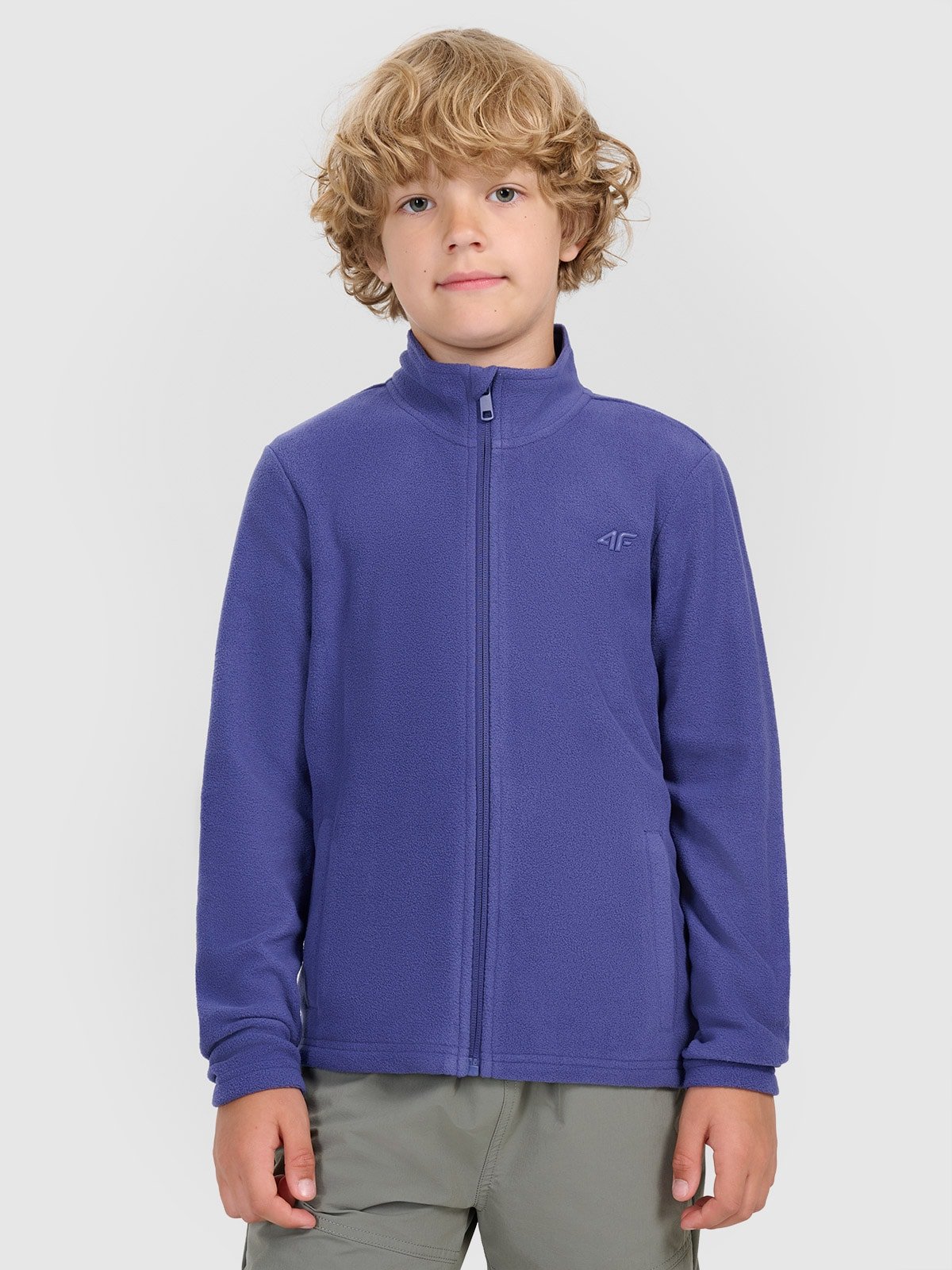 4F Polar slim ze stójką chłopięcy - niebieski 152 (11-12 lat)