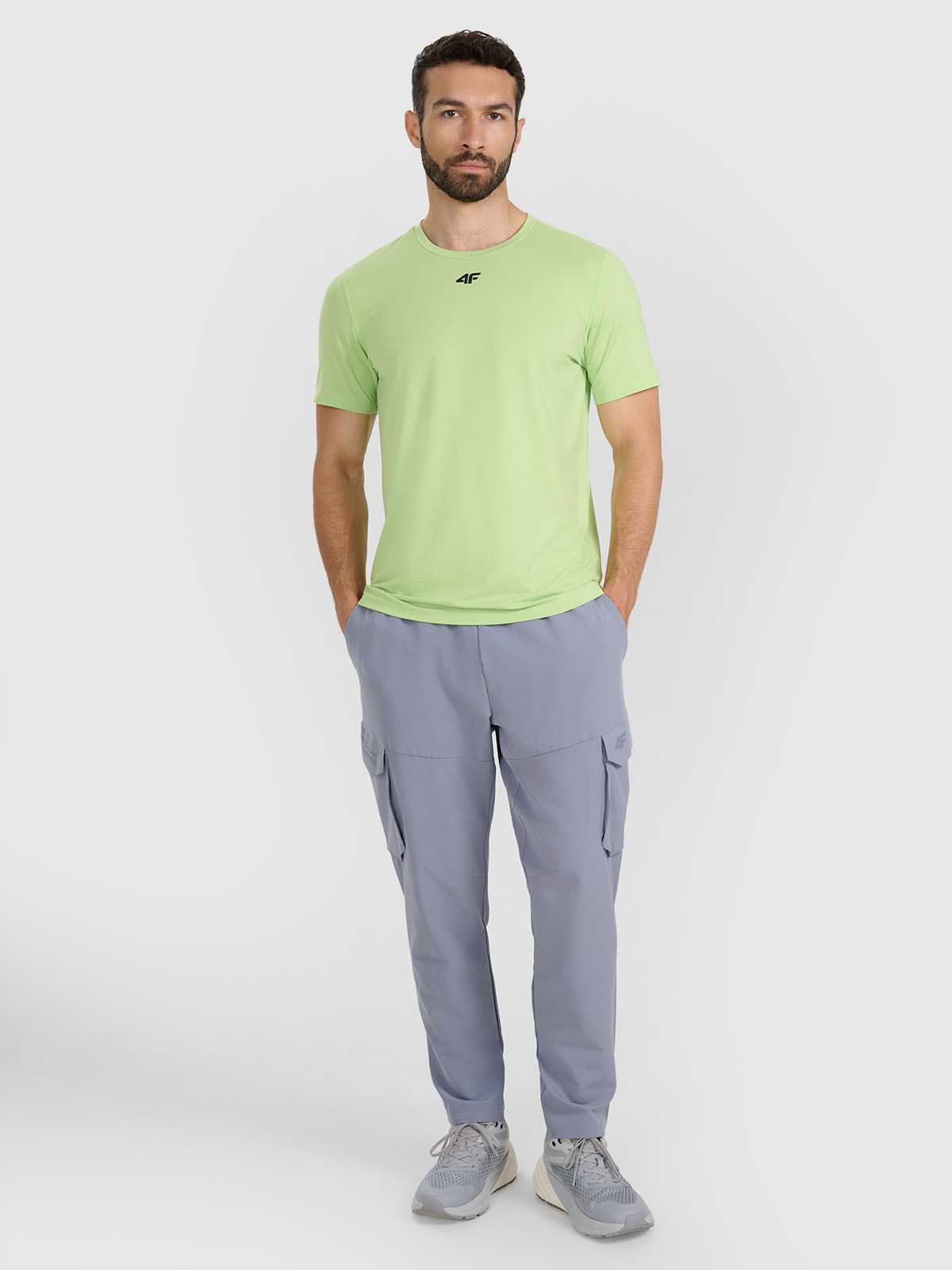 4F Spodnie treningowe szybkoschnące męskie - niebieskie M