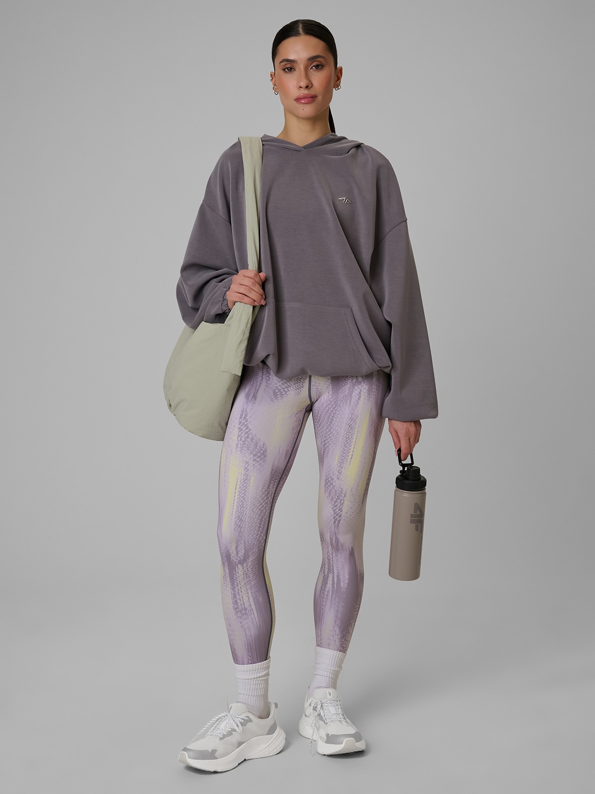 4F Legginsy treningowe szybkoschnące damskie - żółte M