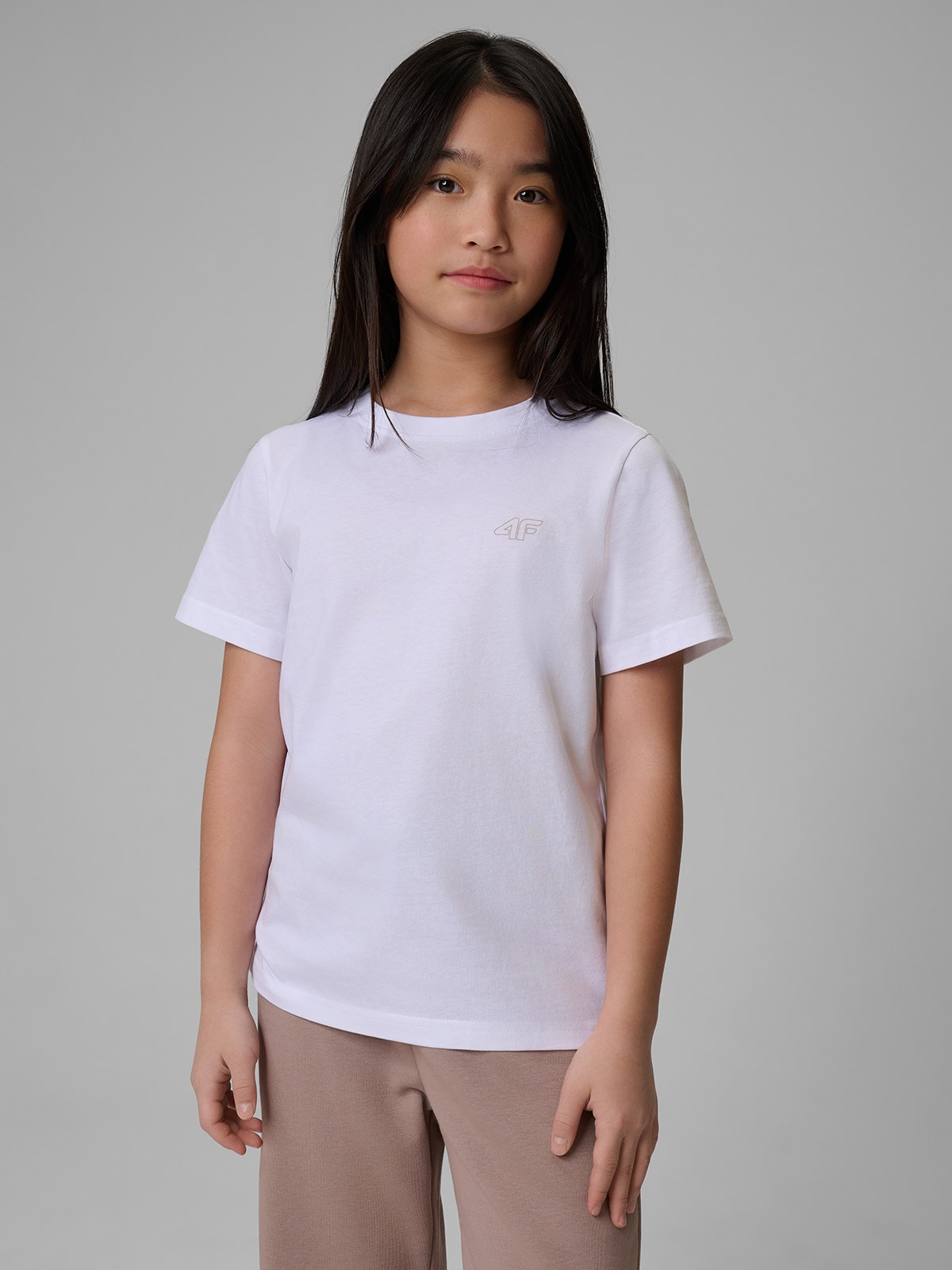 4F T-shirt regular gładki dziewczęcy (2-pack) - multikolor 146/152 (10-12 lat)