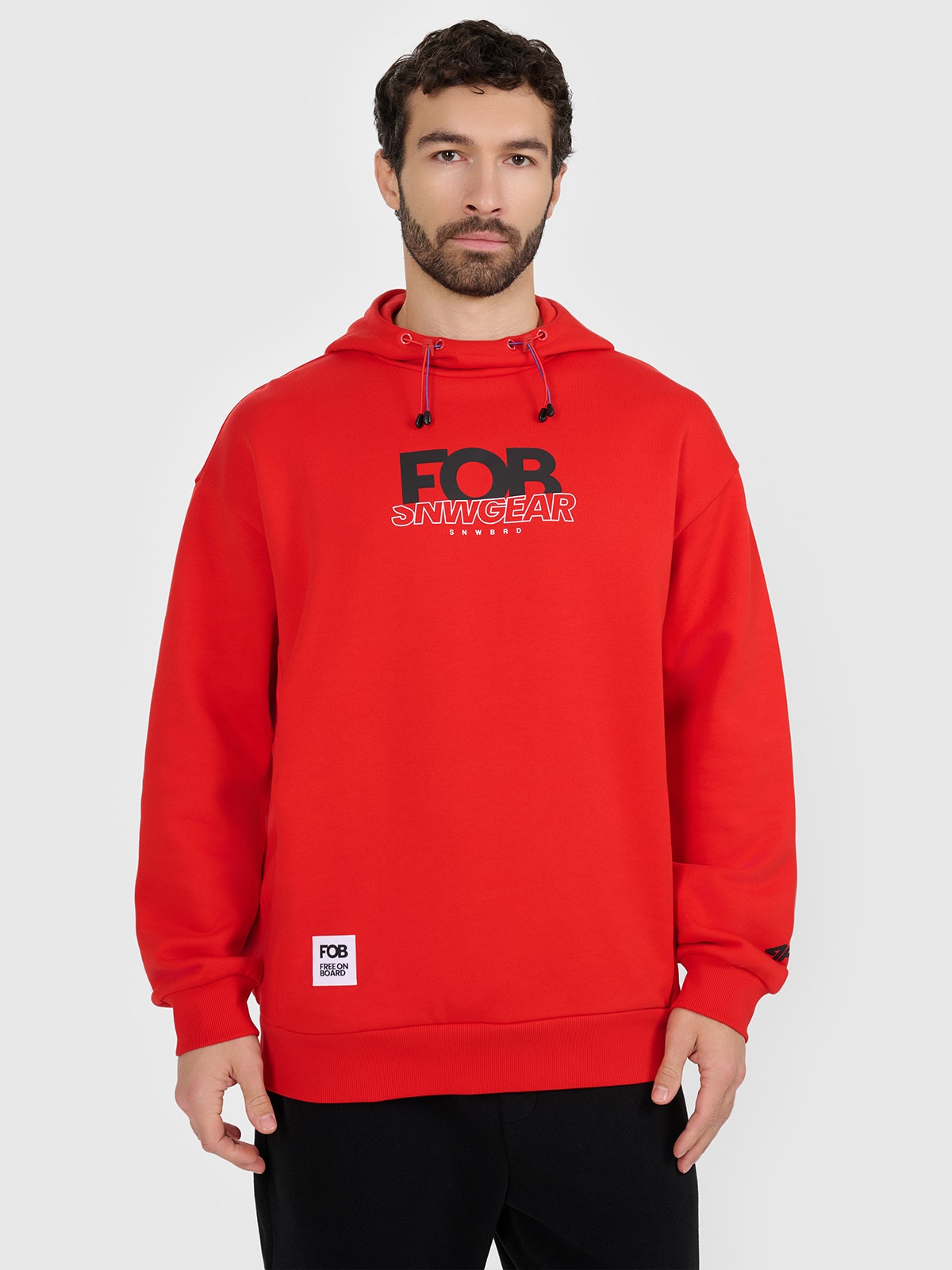 4F Bluza dresowa nierozpinana z kapturem męska - czerwona XL