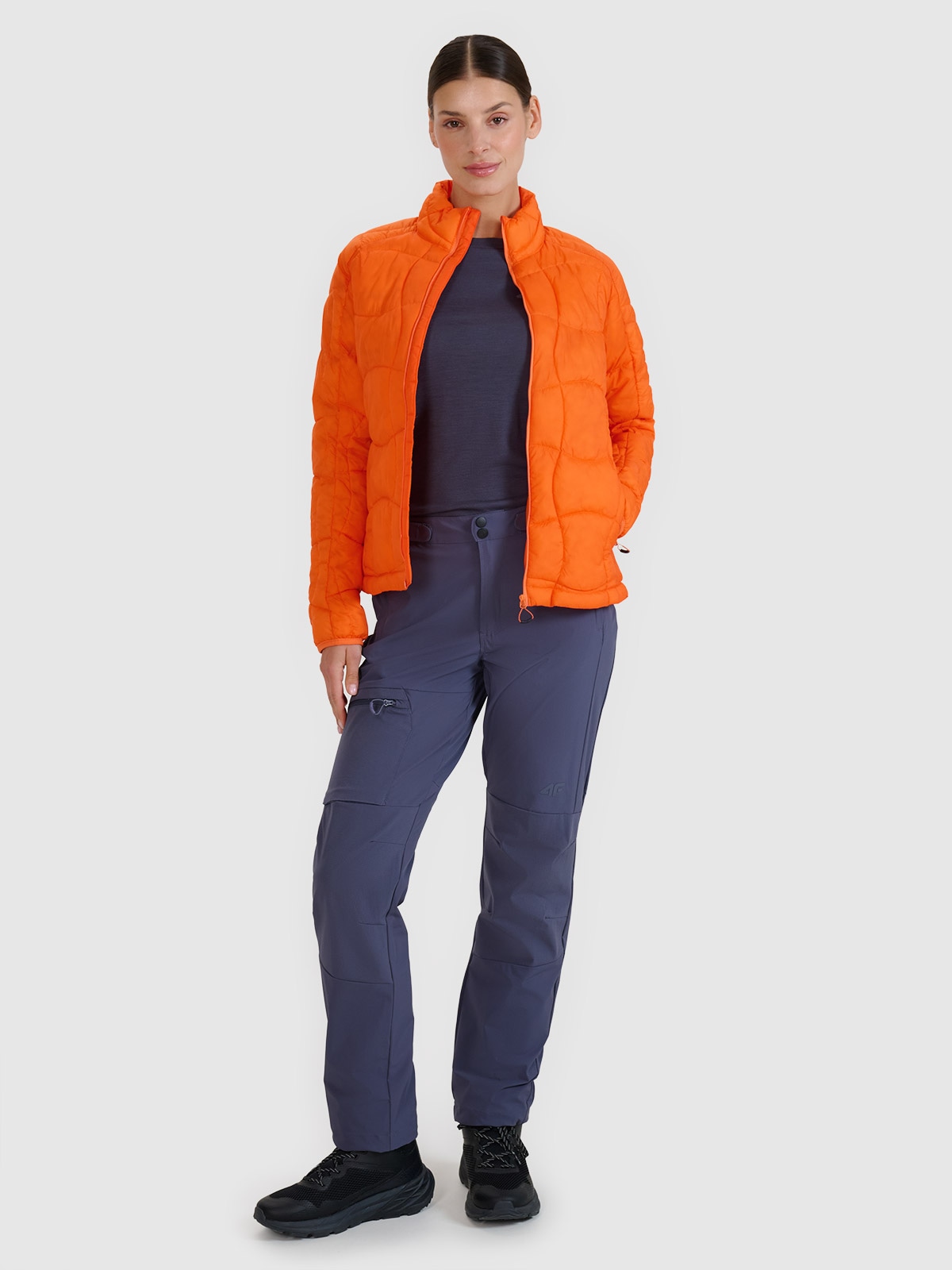 4F Spodnie trekkingowe szybkoschnące damskie - szare L