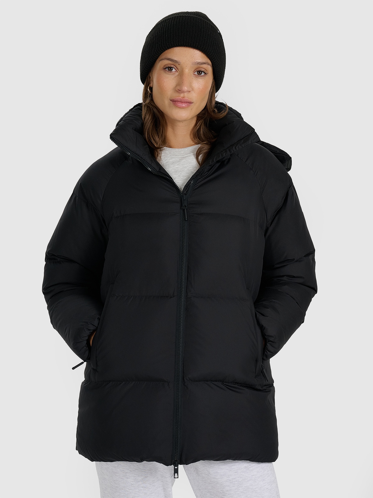 4F Kurtka puchowa z wypełnieniem naturalnym damska - czarna L