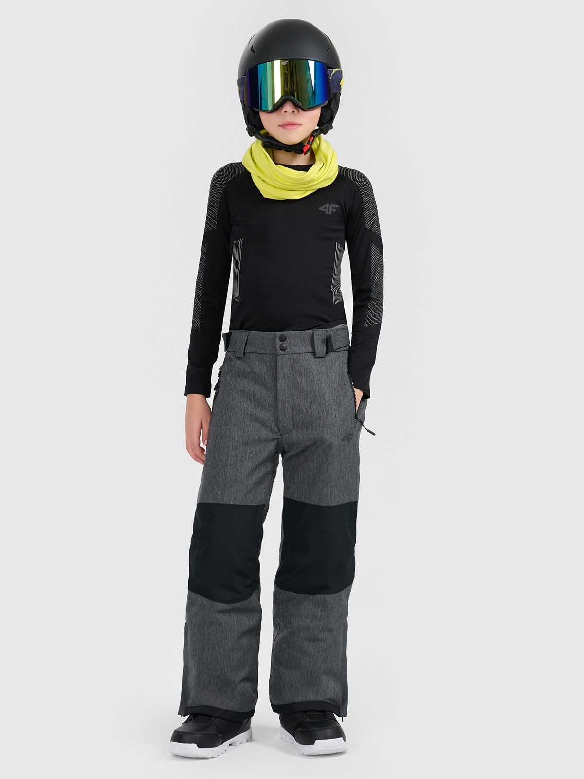 4F Spodnie snowboardowe membrana 10000 chłopięce - czarne 164 (13-14 lat)