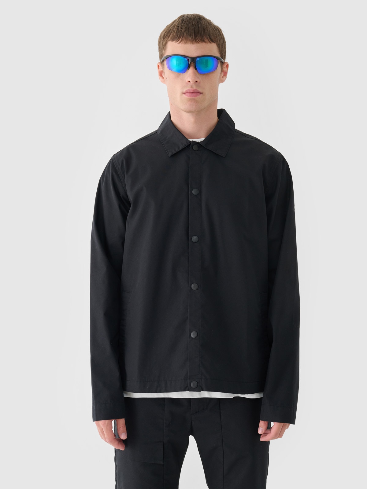 4F Kurtka przejściowa koszulowa męska - czarna S