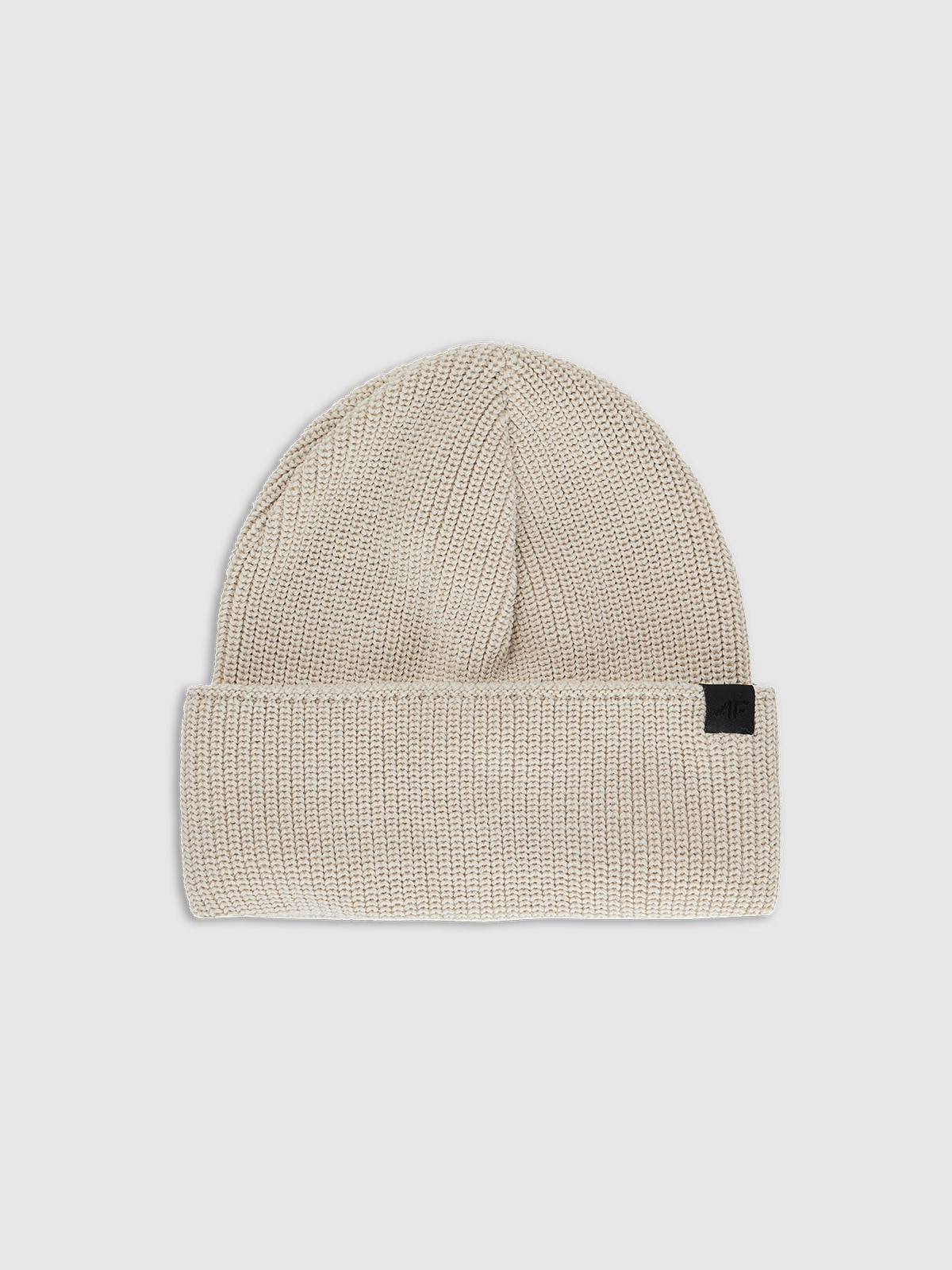 4F Czapka beanie z wełną merino uniseks - beżowa Uniwersalny