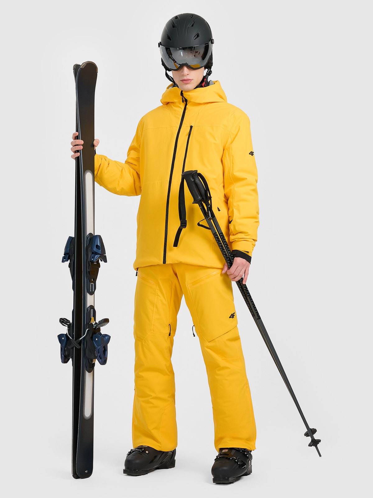 4F Spodnie narciarskie z szelkami membrana 15000 męskie - żółte XXL
